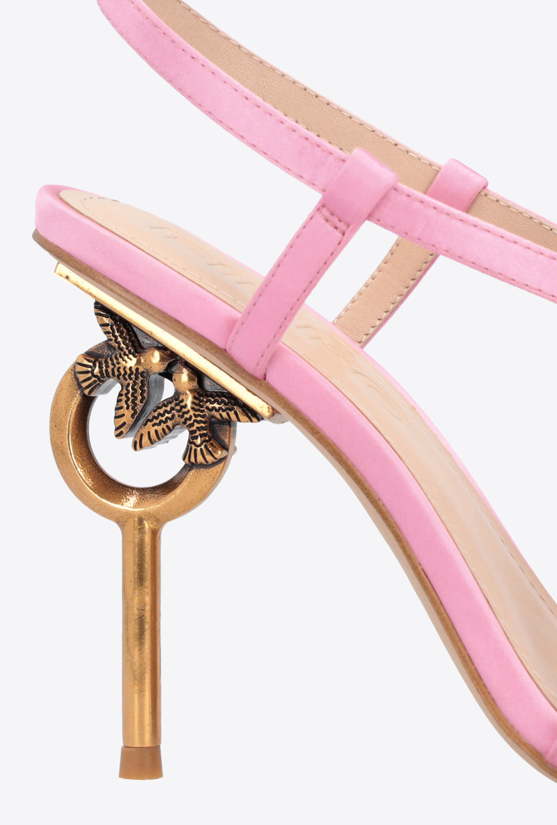 LOVE BIRDS HEELED SATIN SANDALS 4