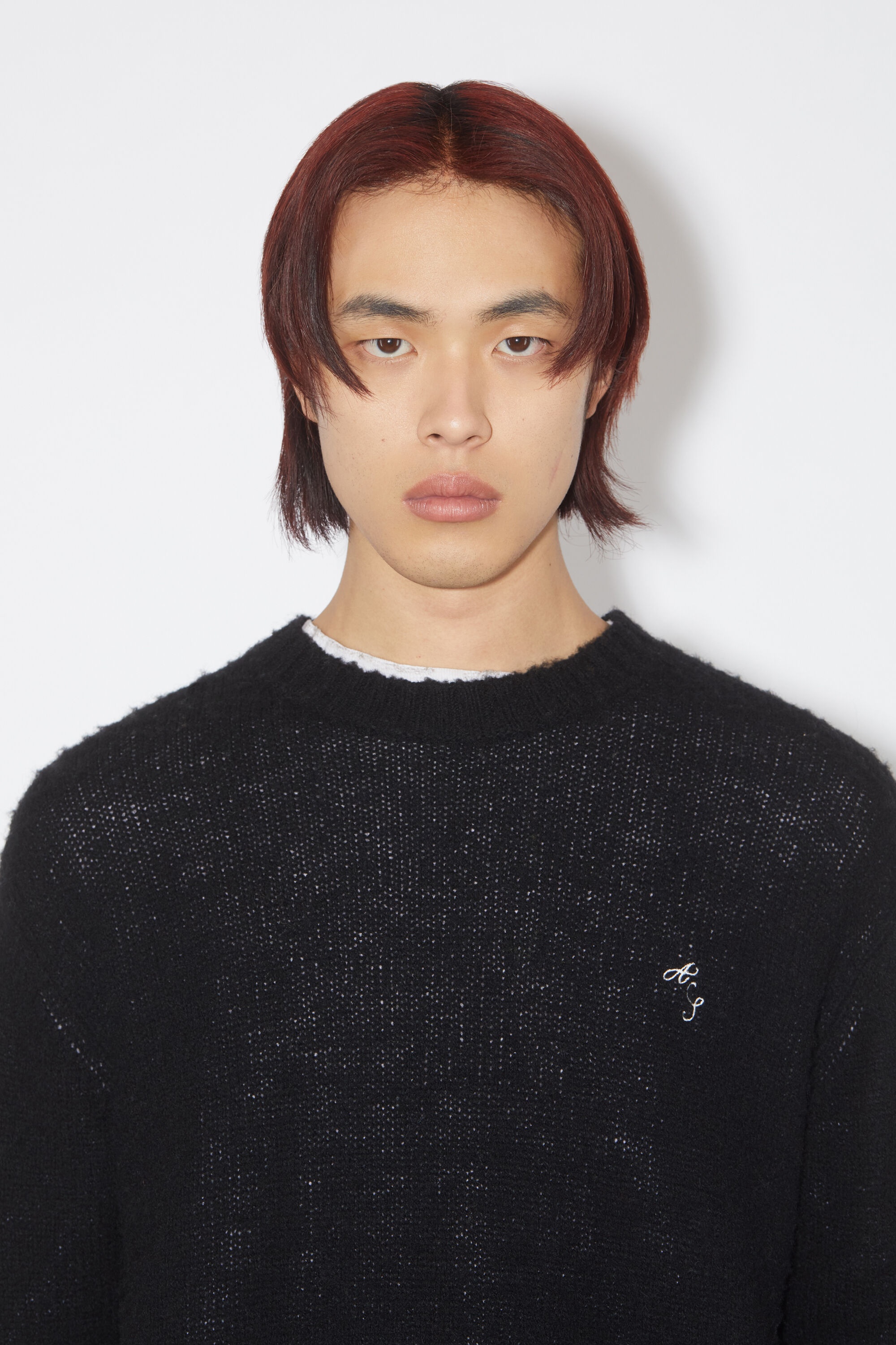 Crew neck wool jumper - Black - 4