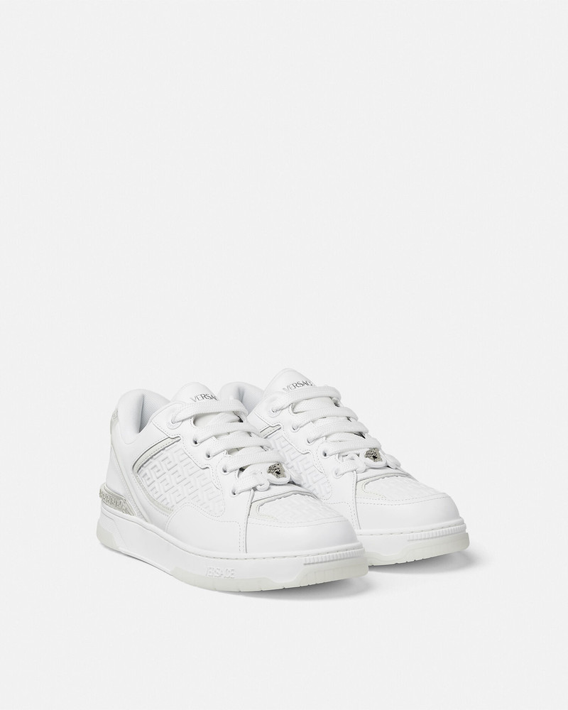 VERSACE Biggie Basket Leather Sneakers outlook