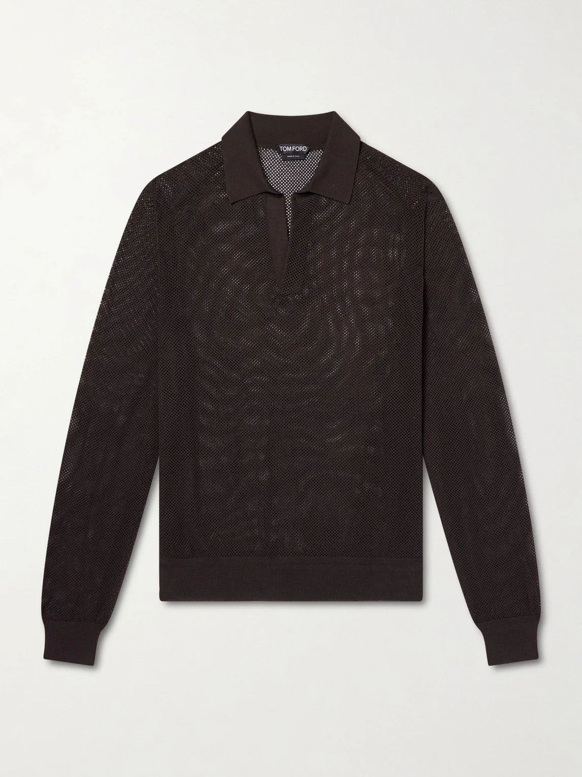 Open-Knit Sea Island Cotton and Silk-Blend Polo Shirt - 1