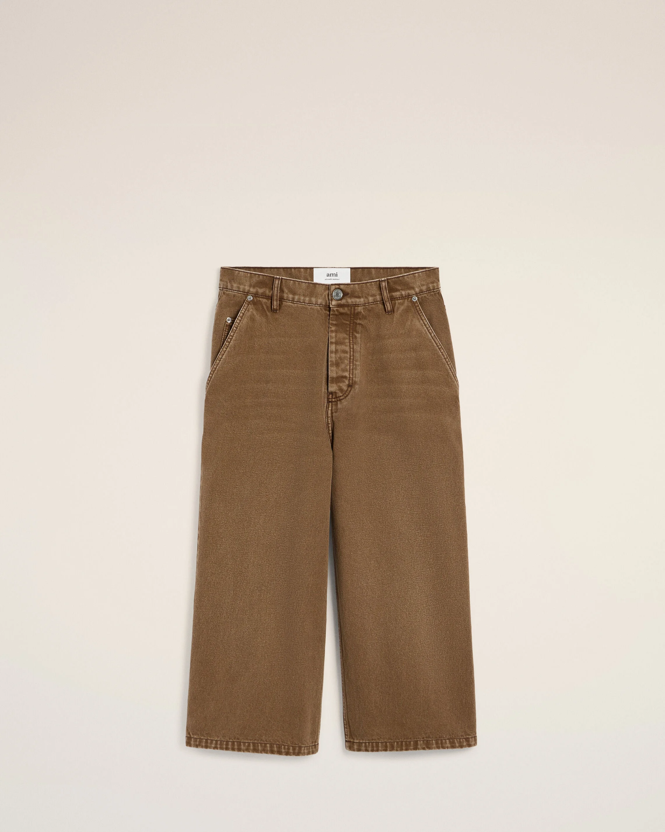 BROWN COTTON LONG BERMUDA SHORTS - 1
