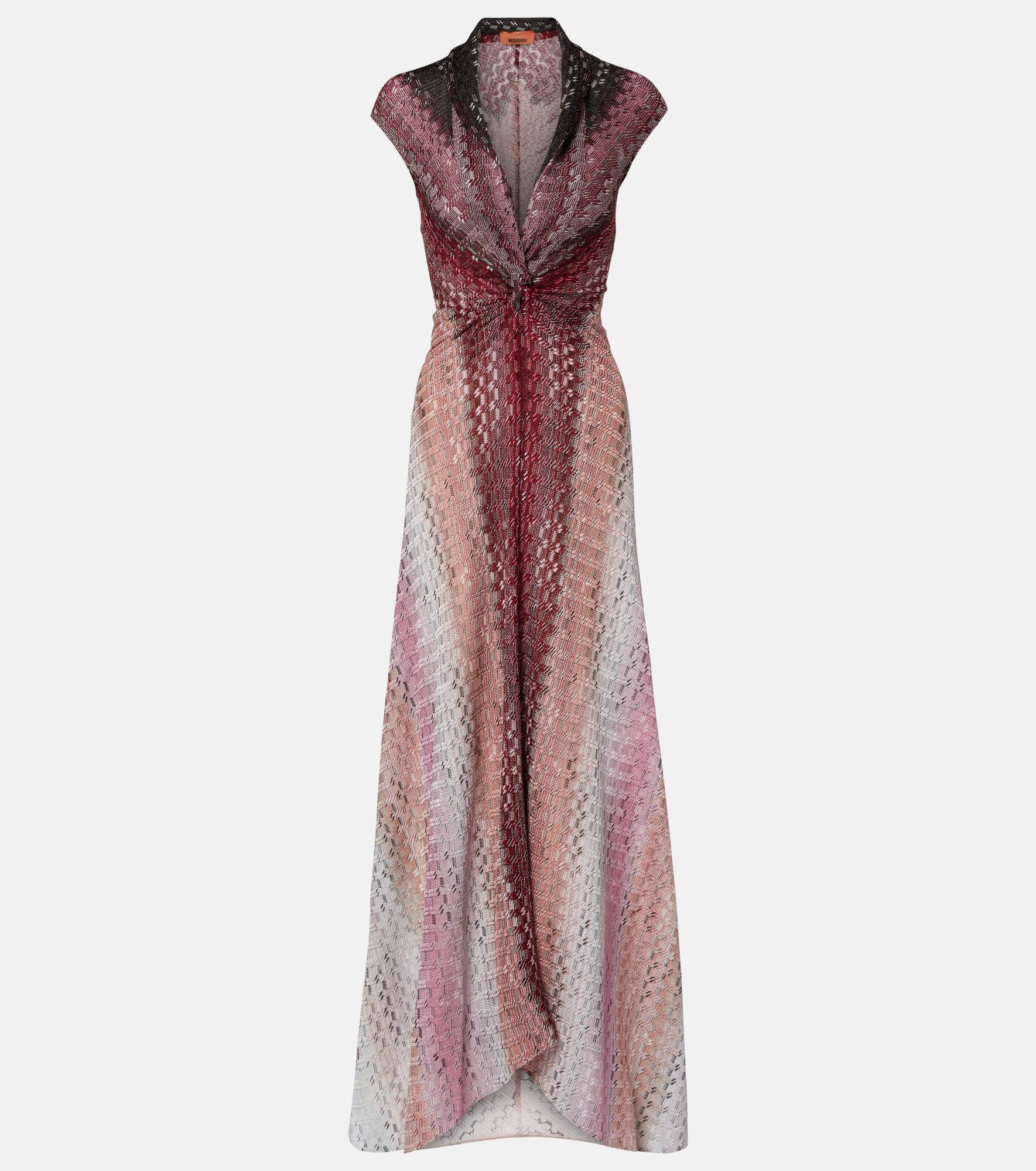 Zigzag jacquard lamé maxi dress - 1
