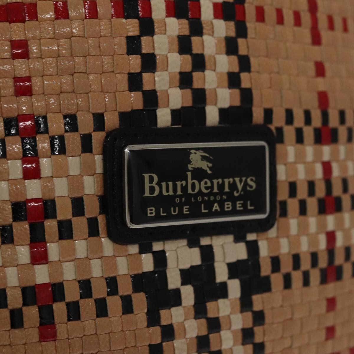 Burberry Nova Check Blue Label Hand Bag Leather Beige - 10