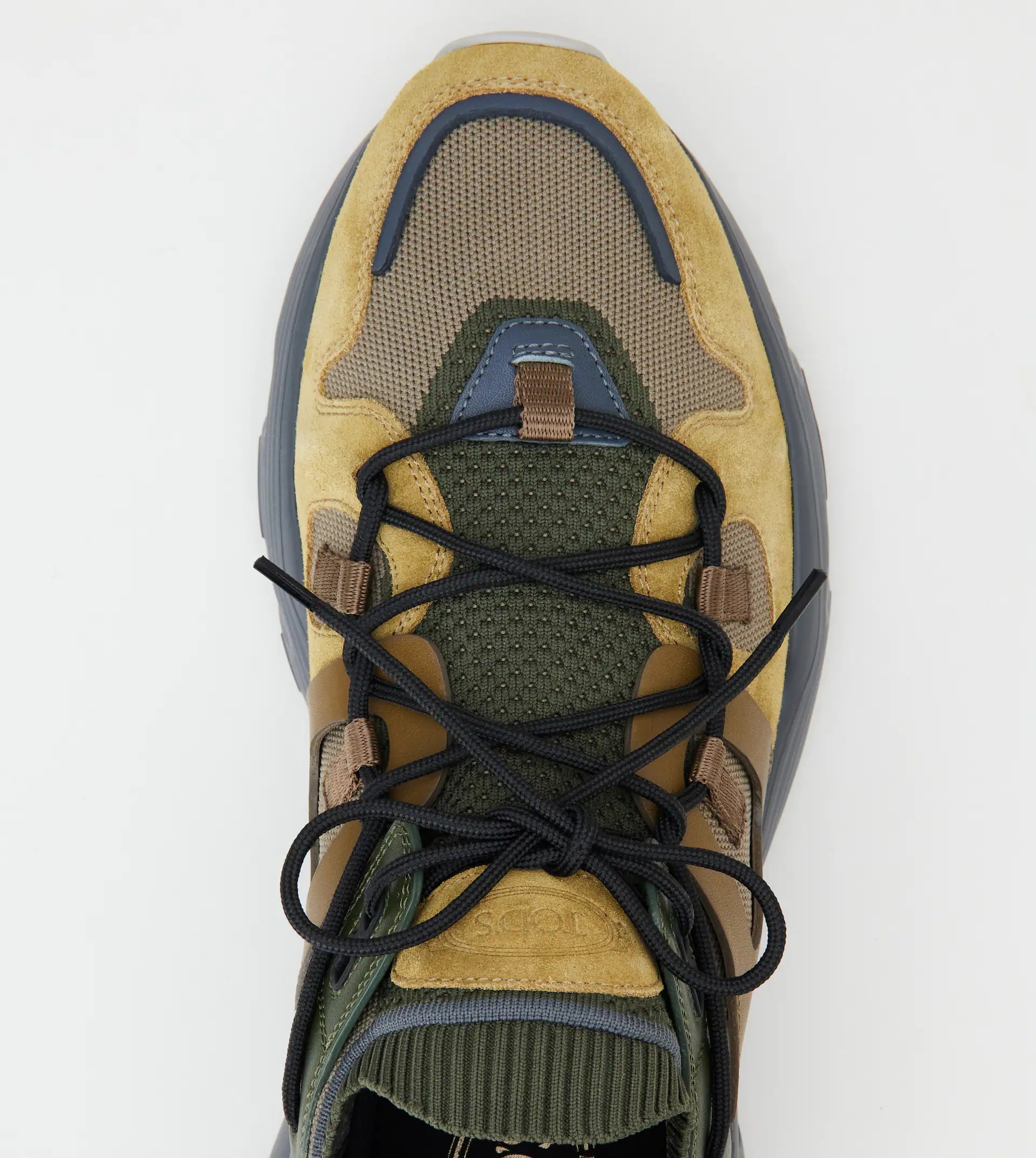 LEATHER AND TECHNICAL FABRIC SNEAKERS - YELLOW, GREEN, BROWN - 4