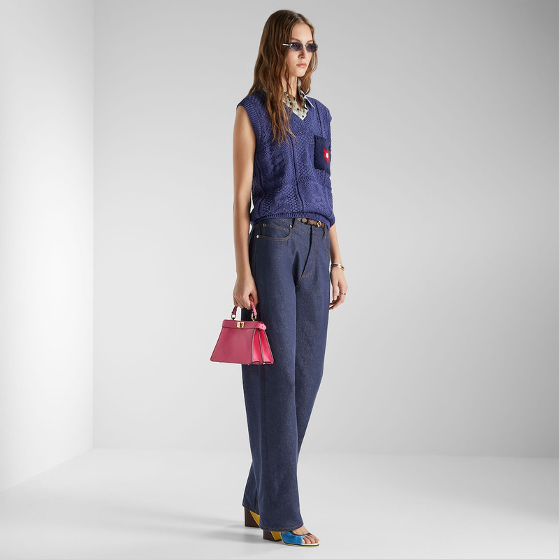 FENDI Long Jeans Navy blue denim pants outlook