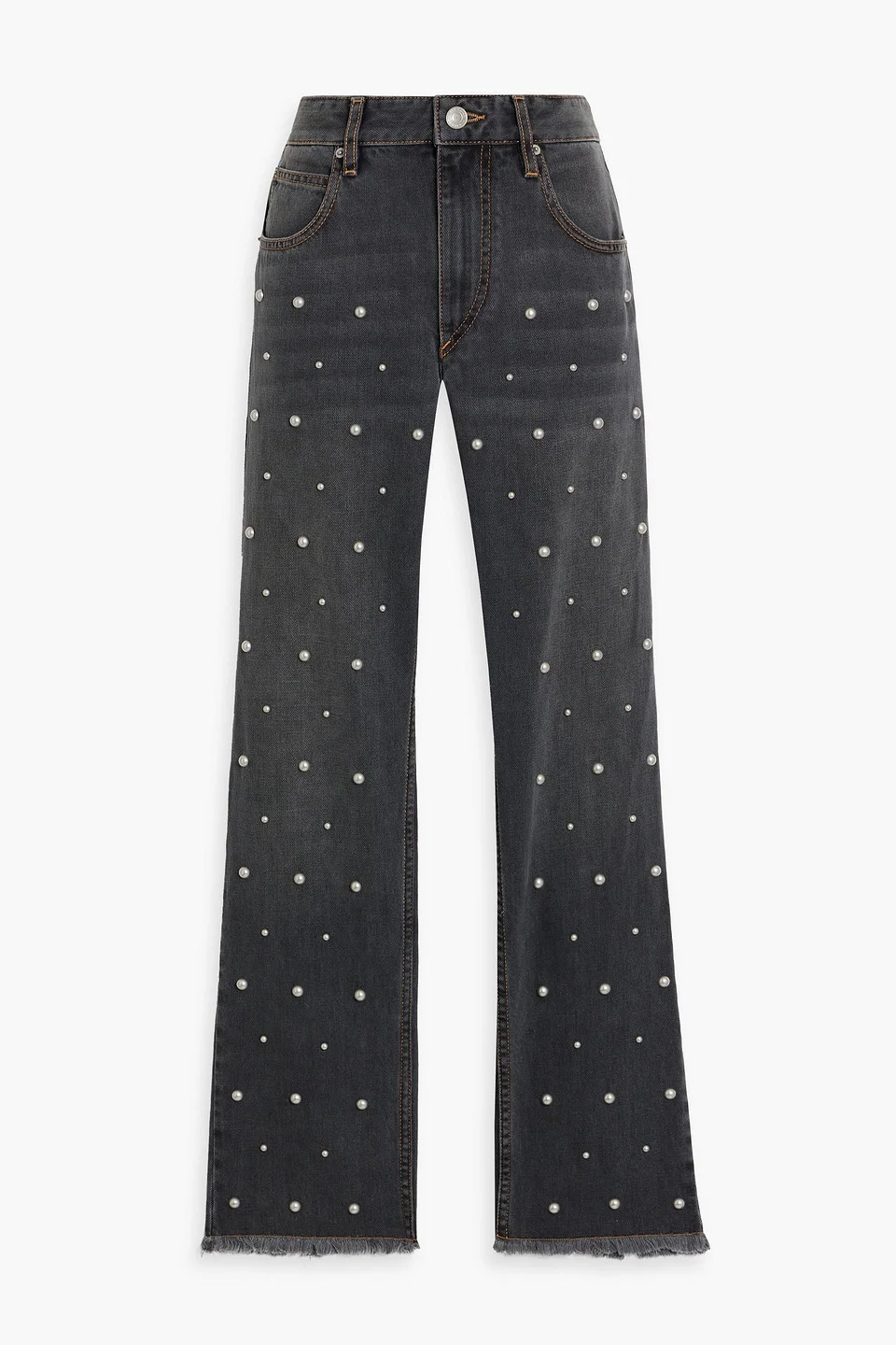 Dulano studded mid-rise straight-leg jeans - 1