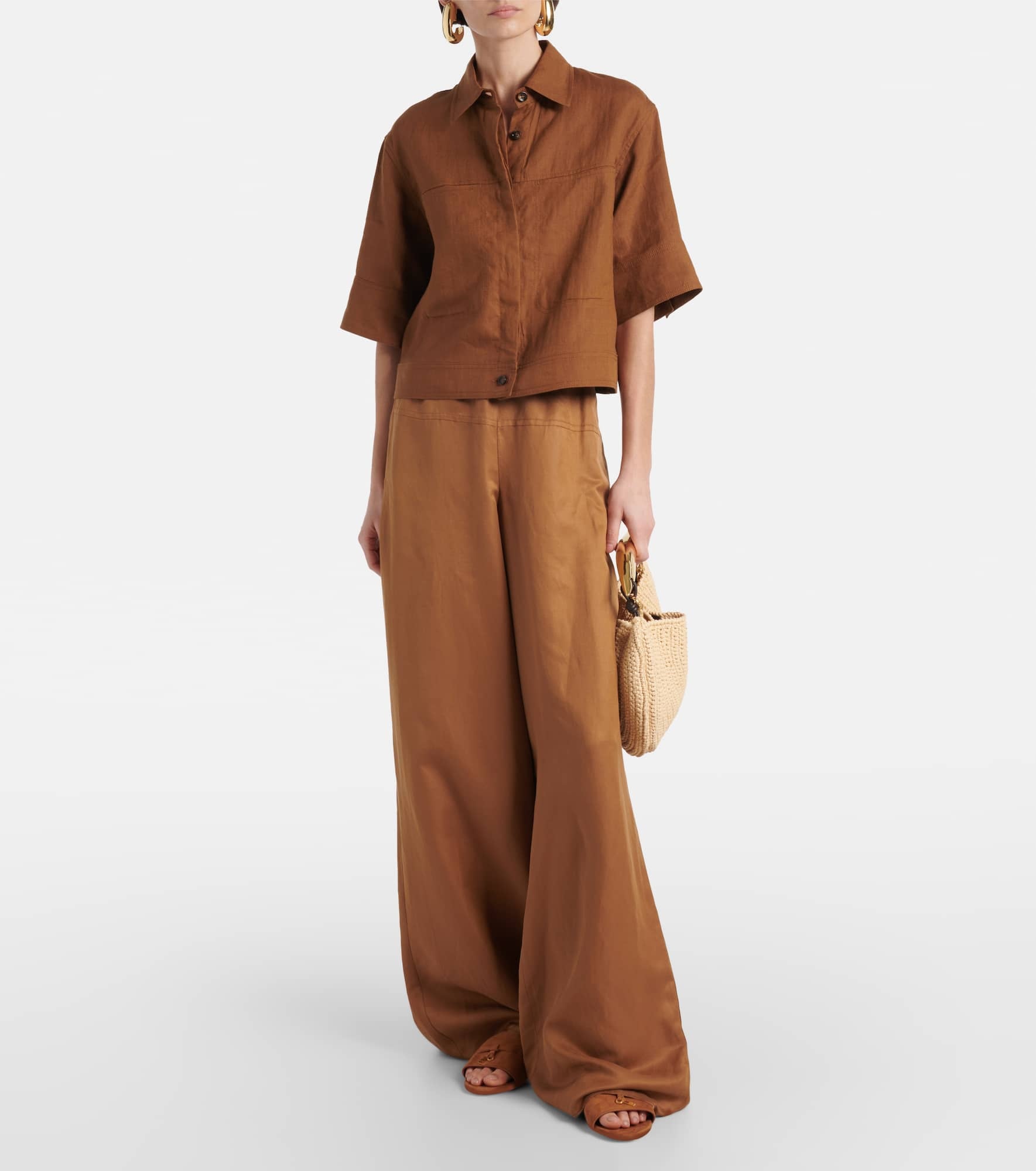 Onore linen and silk twill wide-leg pants - 2