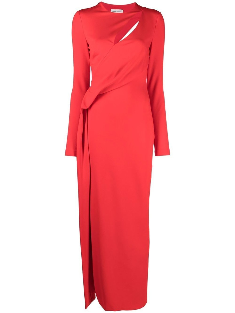 cut out-detail long-sleeved gown 1