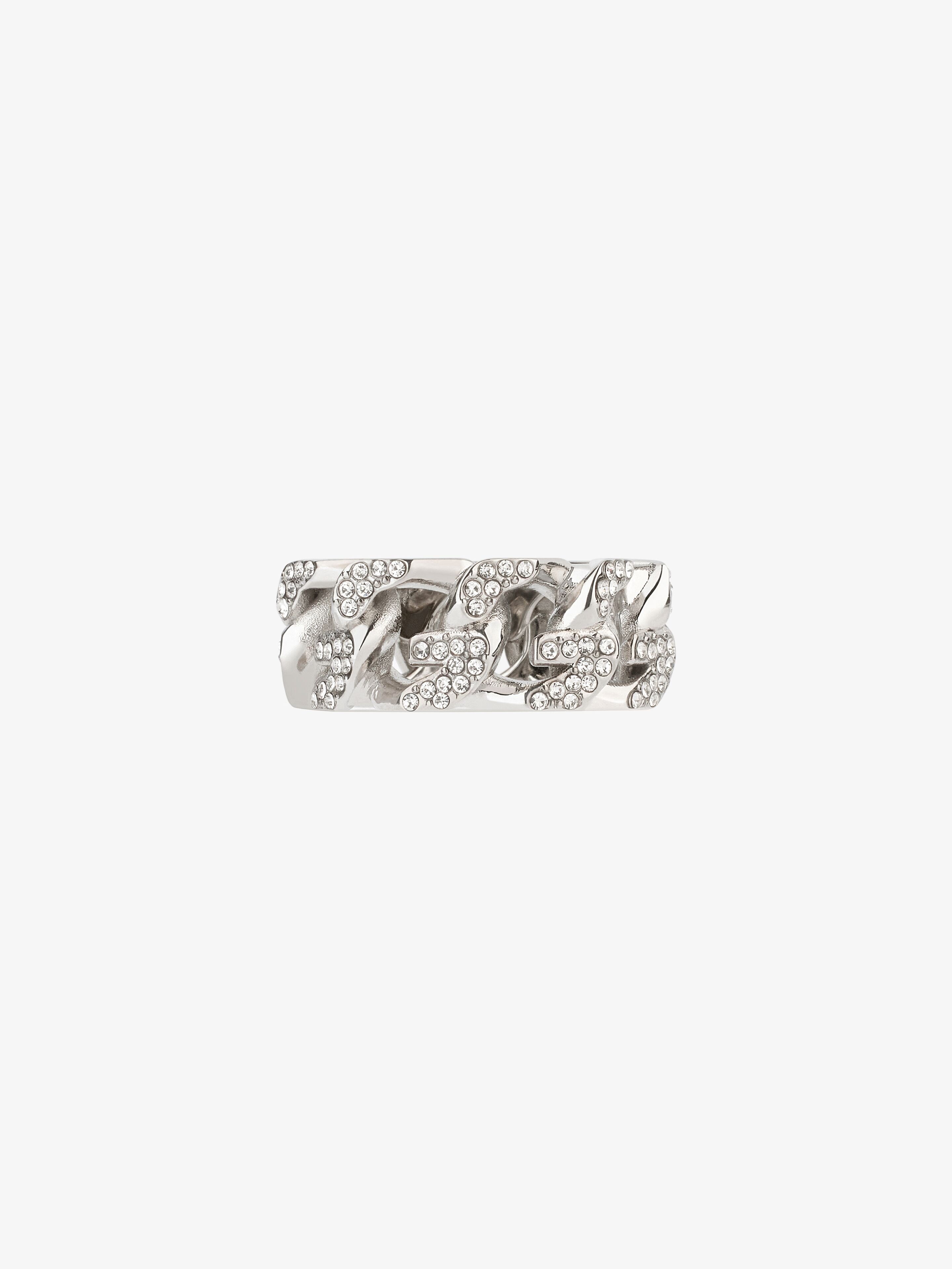 G CHAIN RING IN METAL WITH CRYSTALS - 4