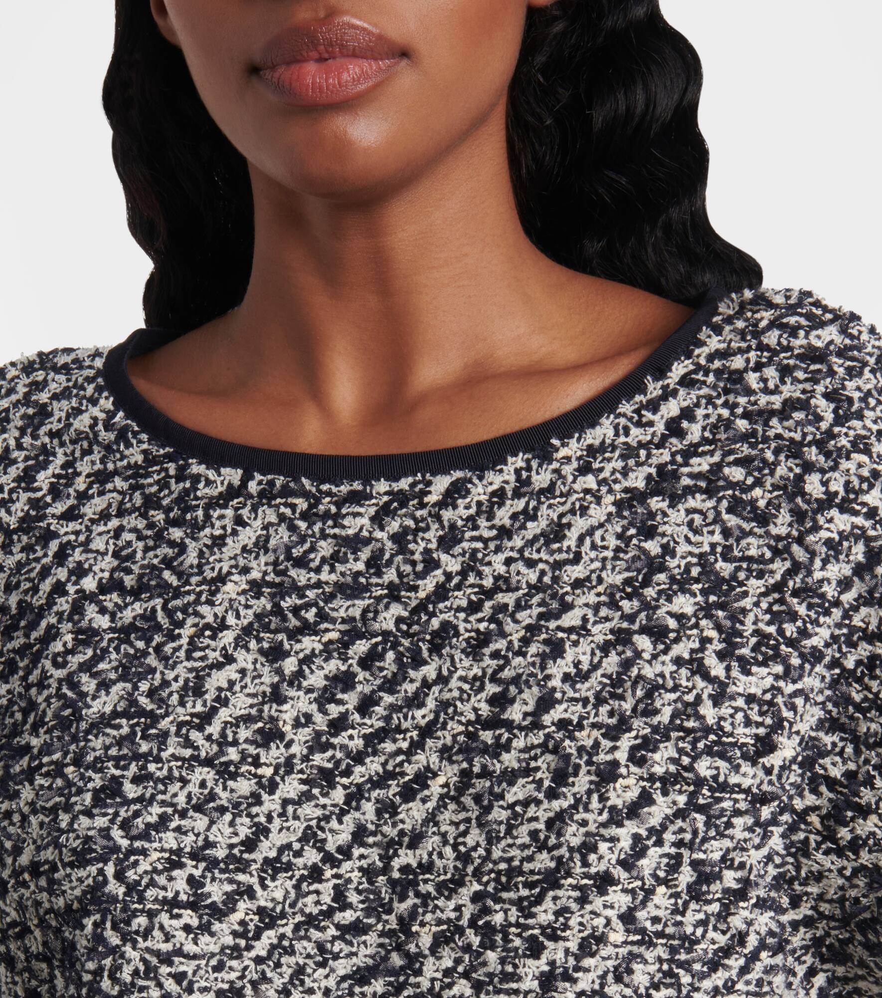 Cotton-blend tweed satin top - 4