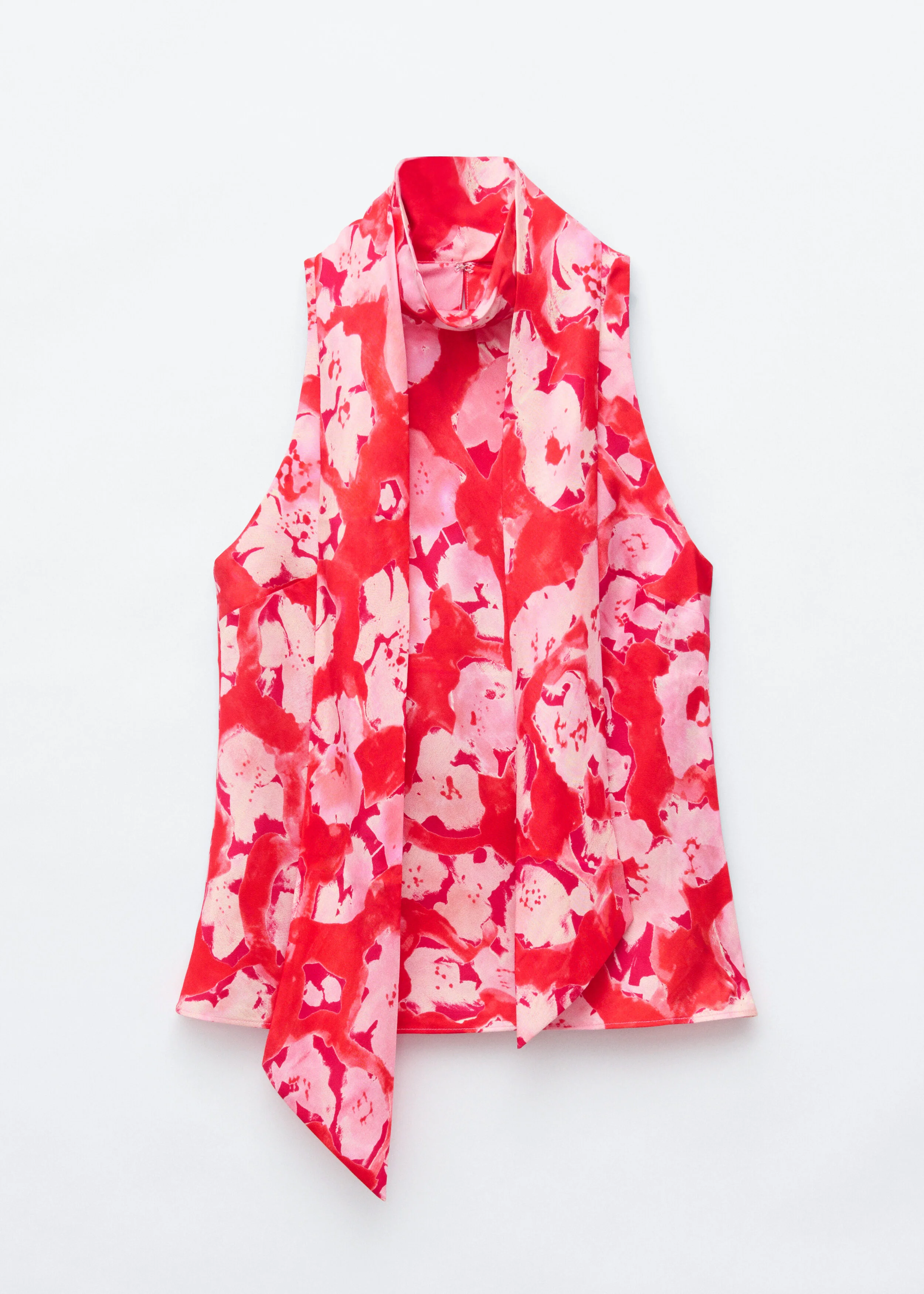 Scarf-Neck Silk Top - 1