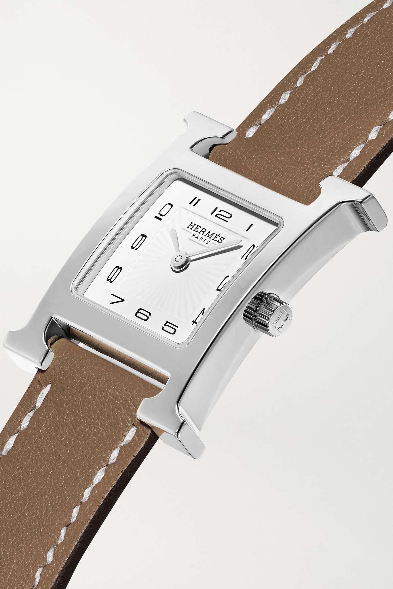 Heure H 25mm small stainless steel and leather watch - 3