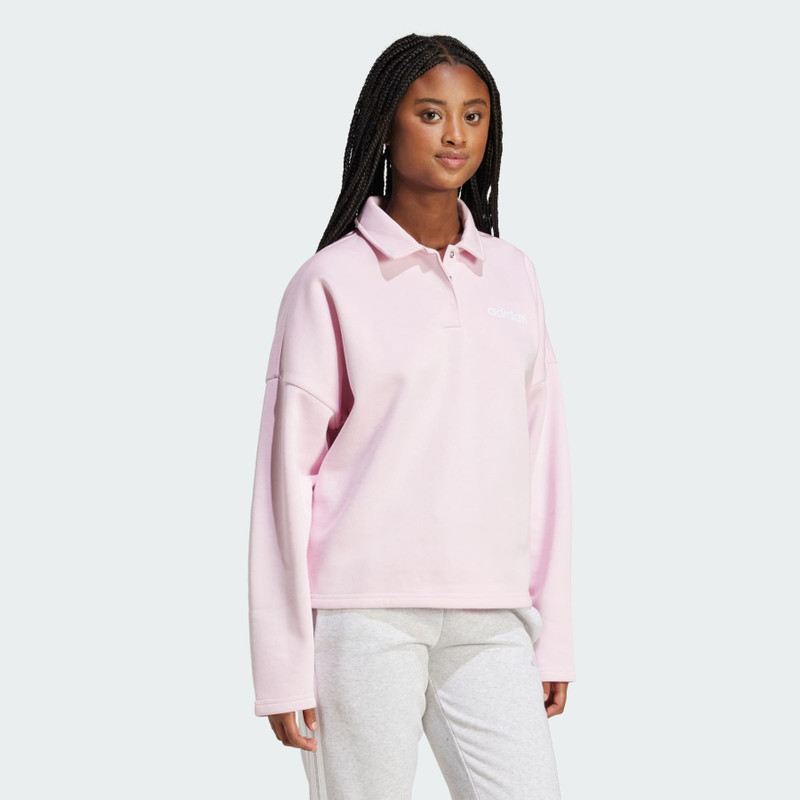 Essentials Linear Fleece Polo Sweatshirt 4