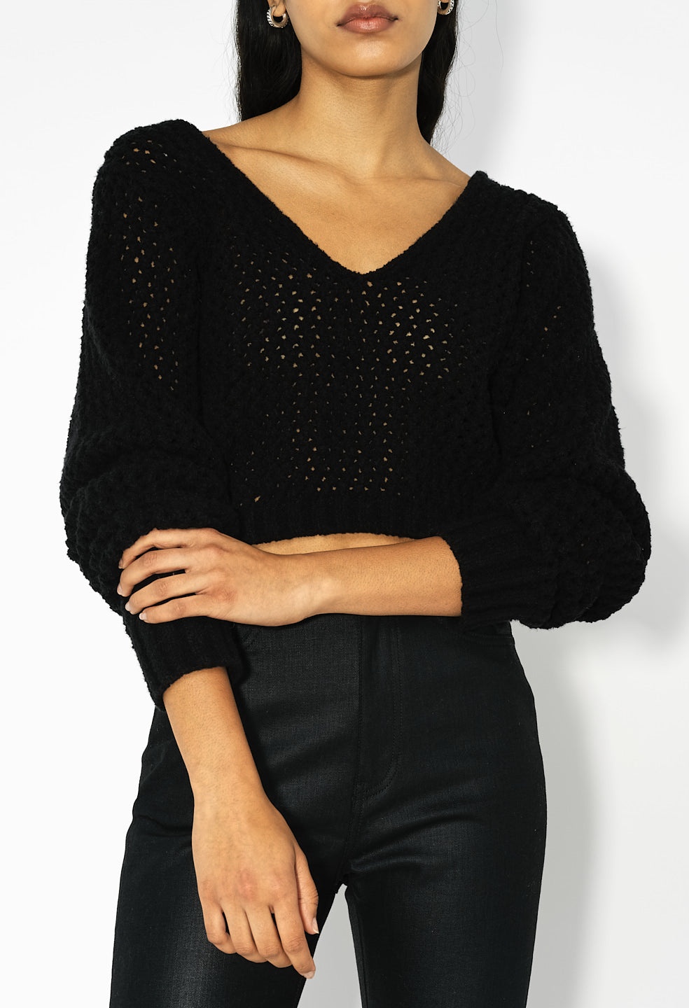 FOAM BOUCLE CROPPED SWEATER - 2