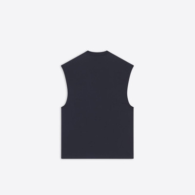 BALENCIAGA Men's Quest Sleeveless T-shirt  in Blue outlook