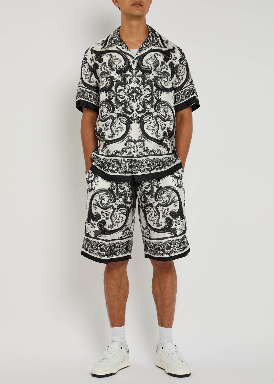 Dolce & Gabbana Majolica Printed Silk-twill Shorts - 4