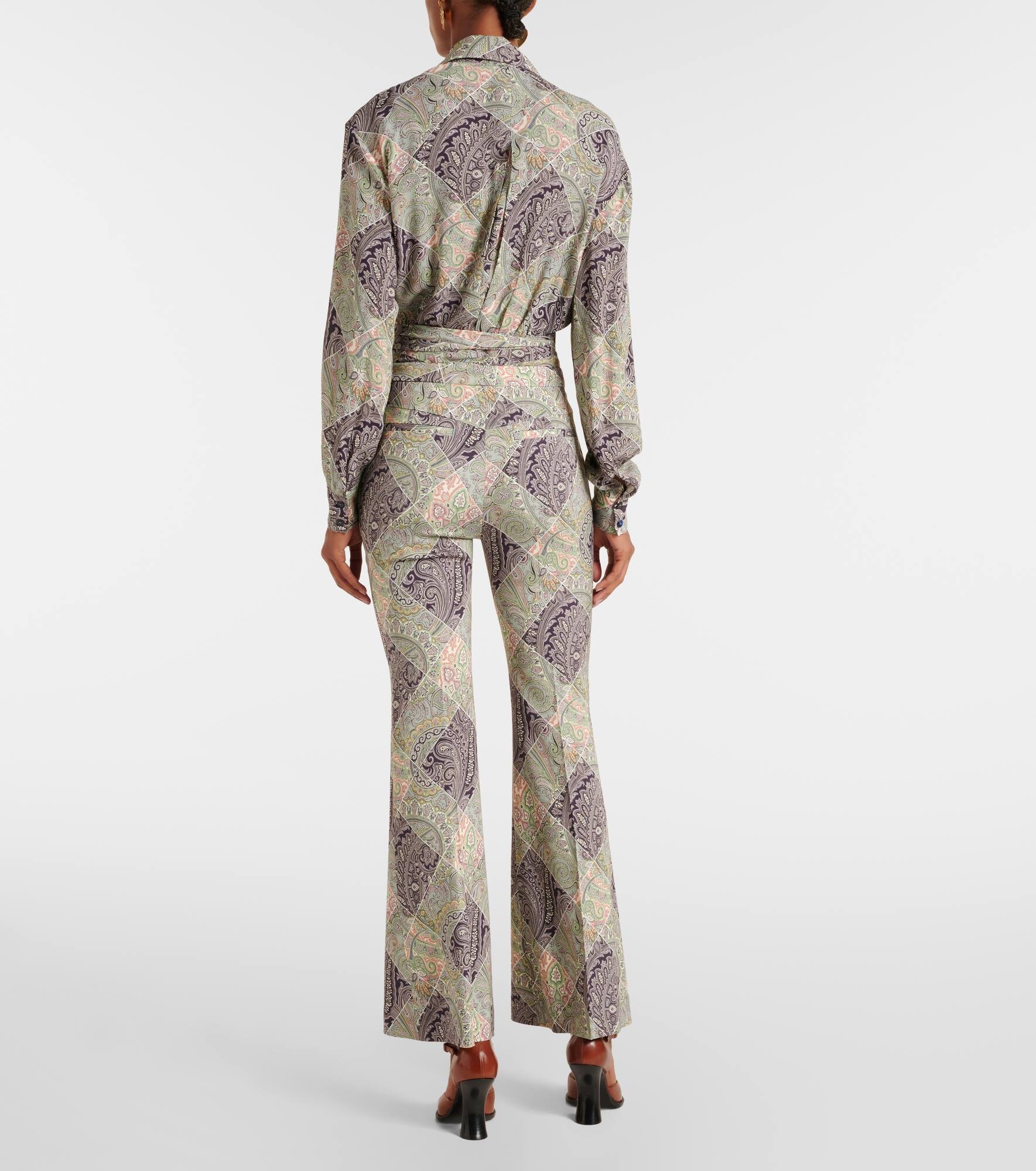 Paisley high-rise flared pants - 3