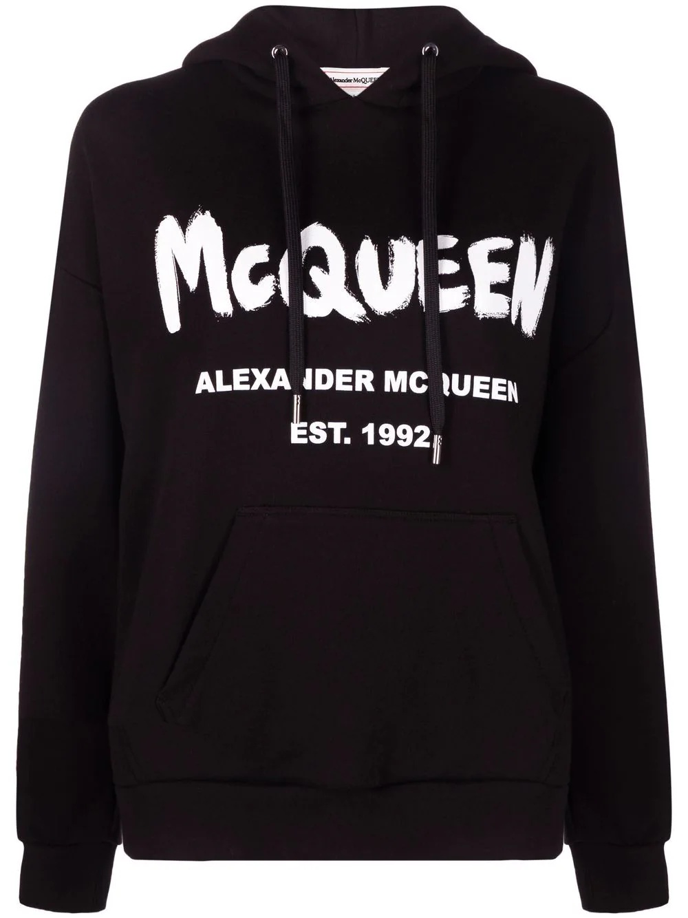 logo-print cotton hoodie - 1