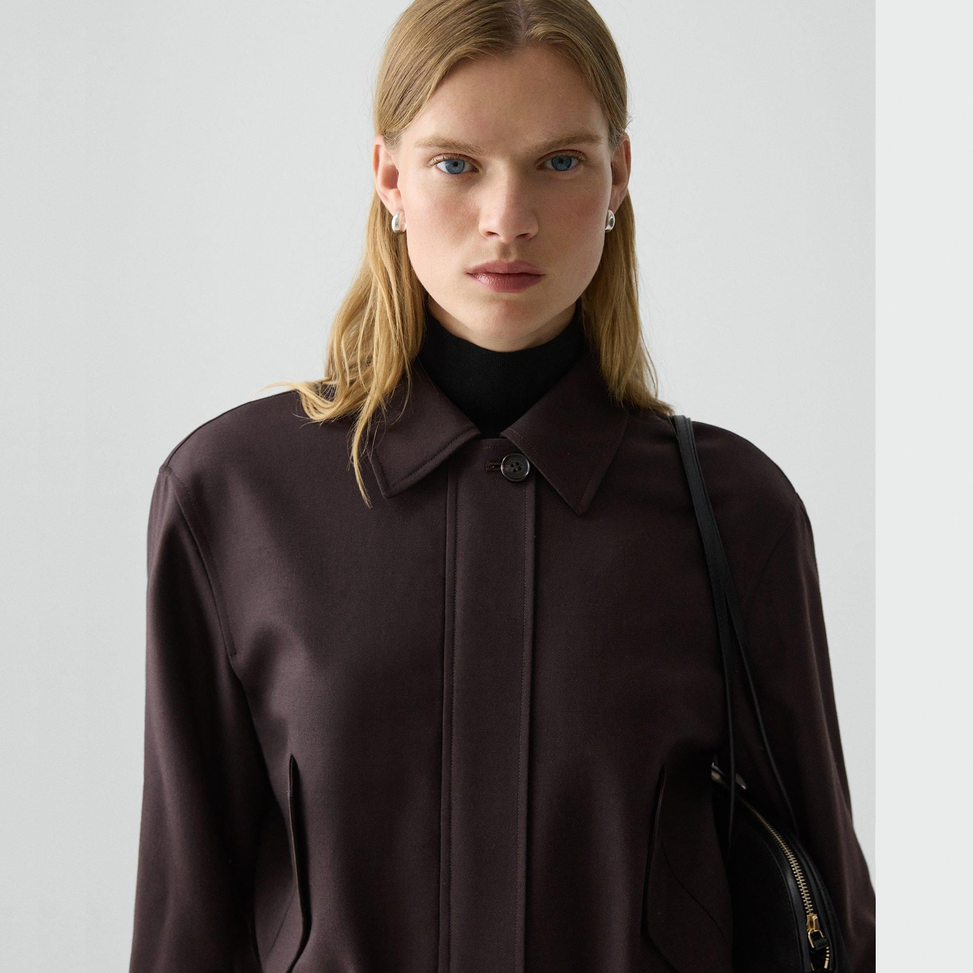 Cropped Track Jacket in Wool-Blend Flannel - 5
