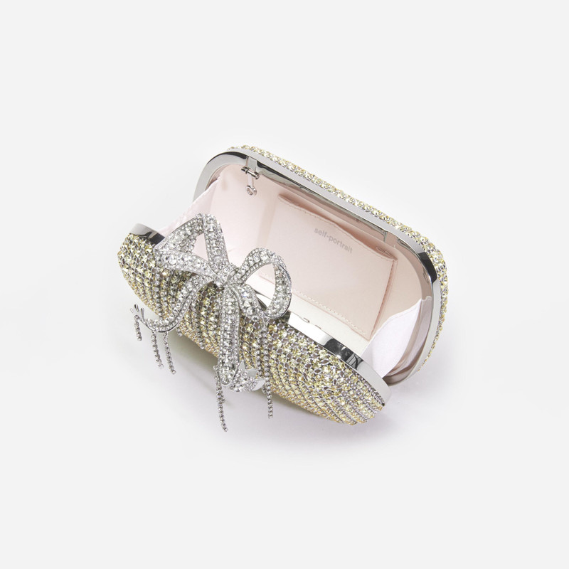 self-portrait Champagne Chainmail Clutch Bag outlook
