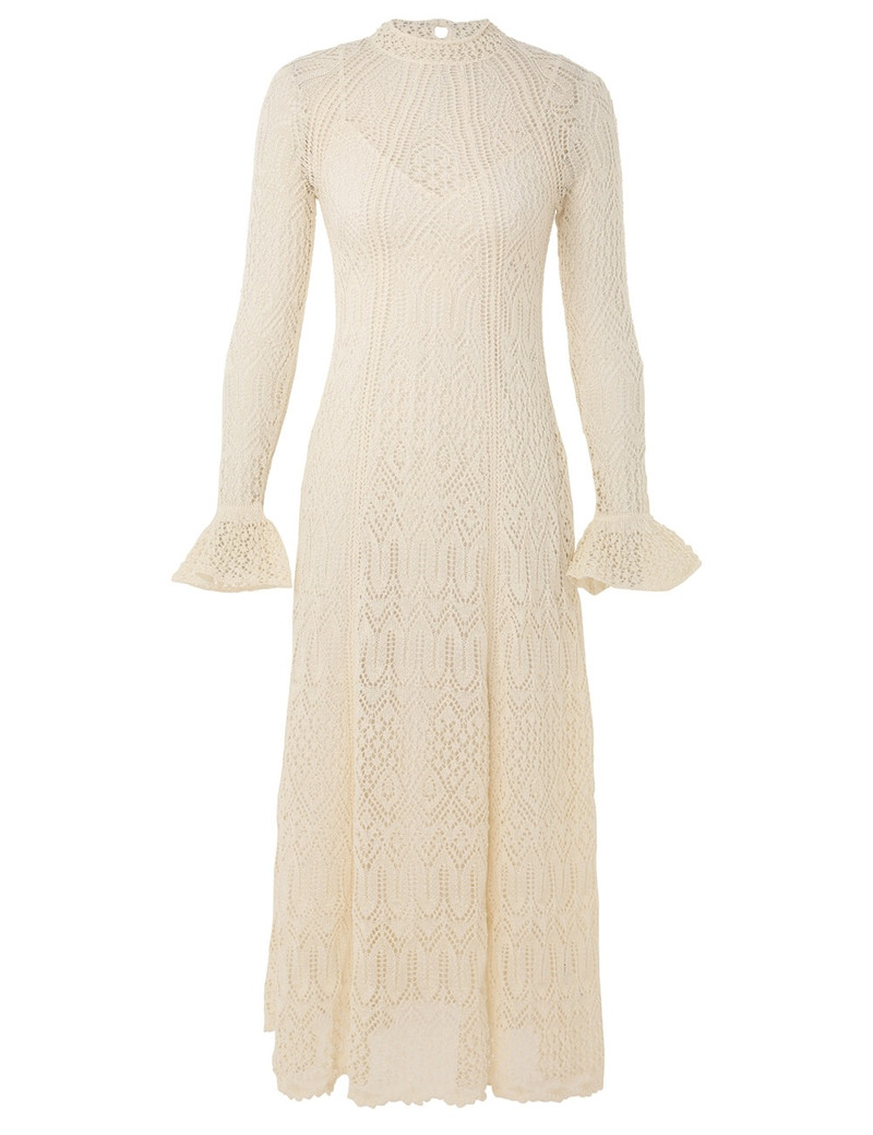 Zimmermann AUGUST LACE KNIT DRESS - 7794DRS242IVO | REVERSIBLE