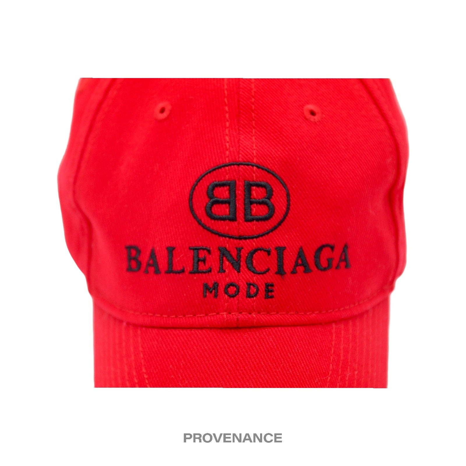 Balenciaga BB Logo Mode Embroidered Cap Hat - Red - 7