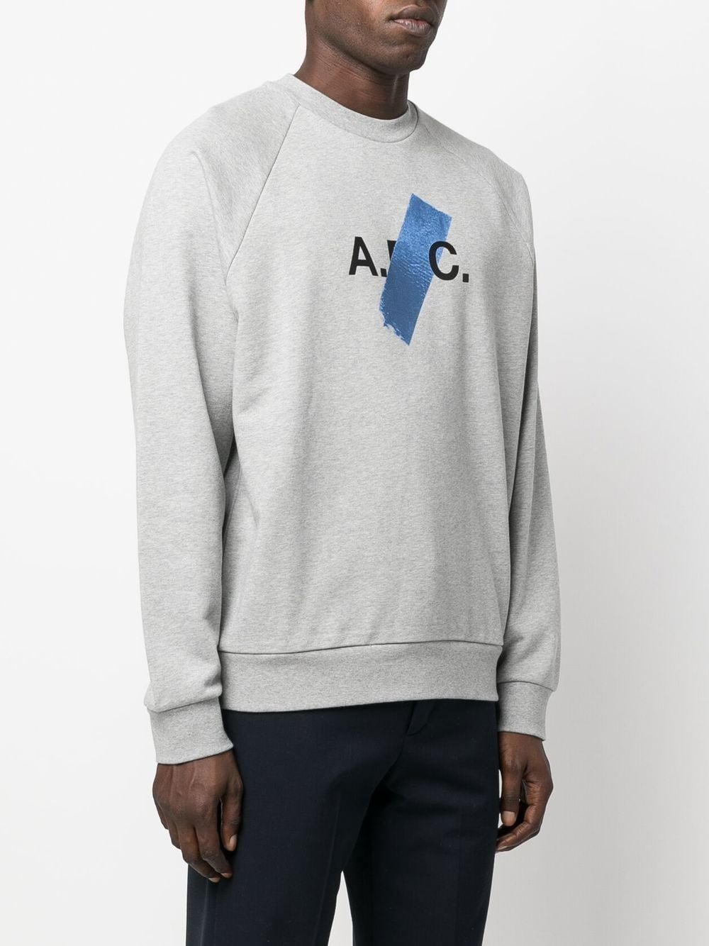 logo-print crew neck sweatshirt - 3