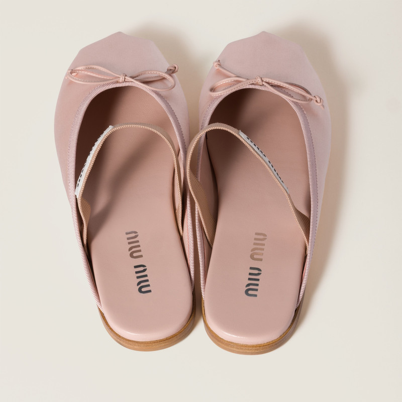 Miu Miu Satin ballerina mules outlook