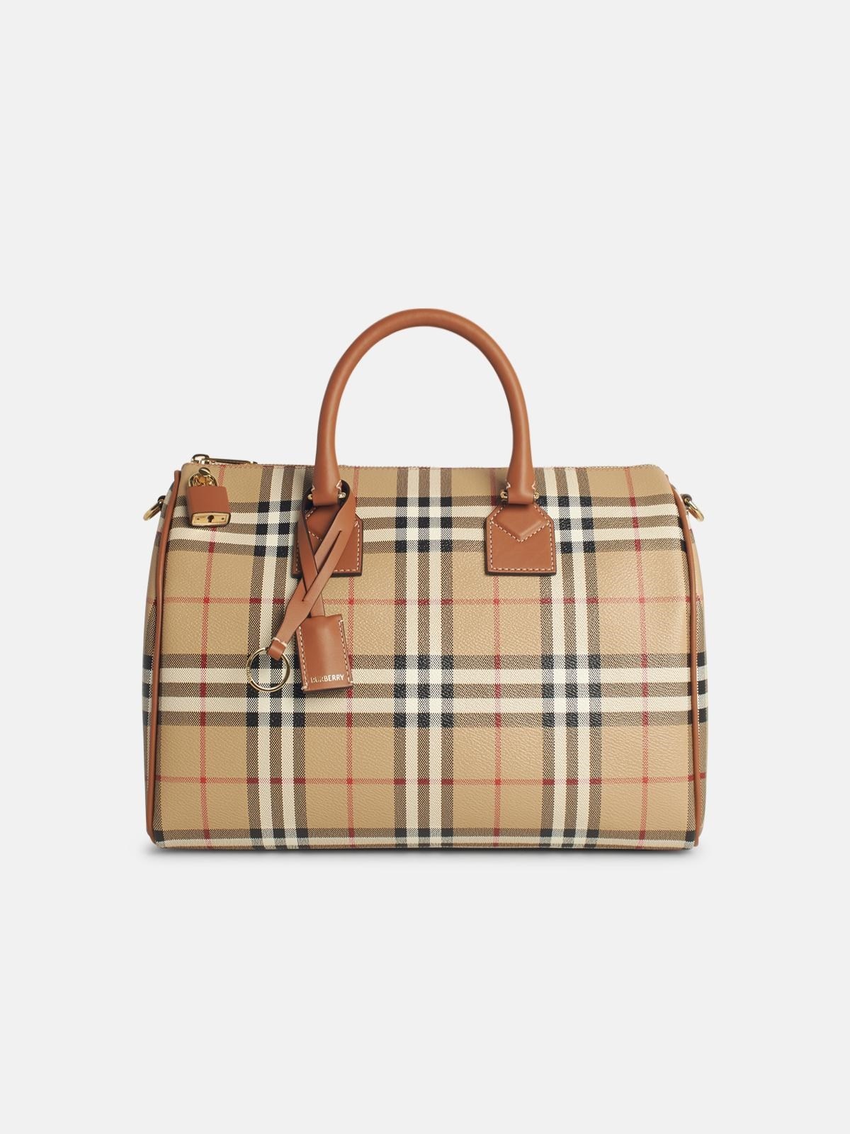 'BOWLING' BEIGE LEATHER BAG - 1