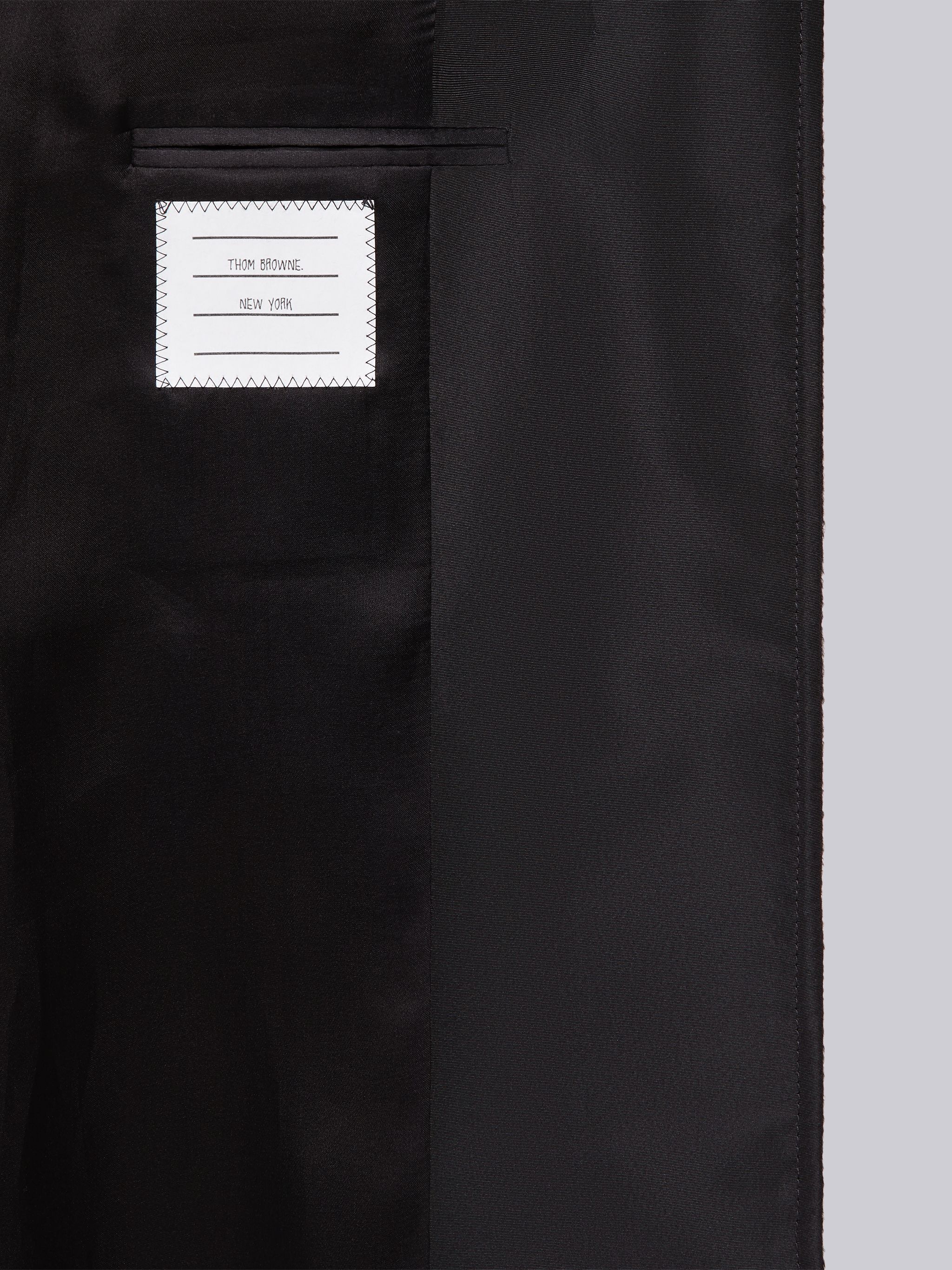 Black Cashmere Zibeline Wide Lapel Overcoat - 6