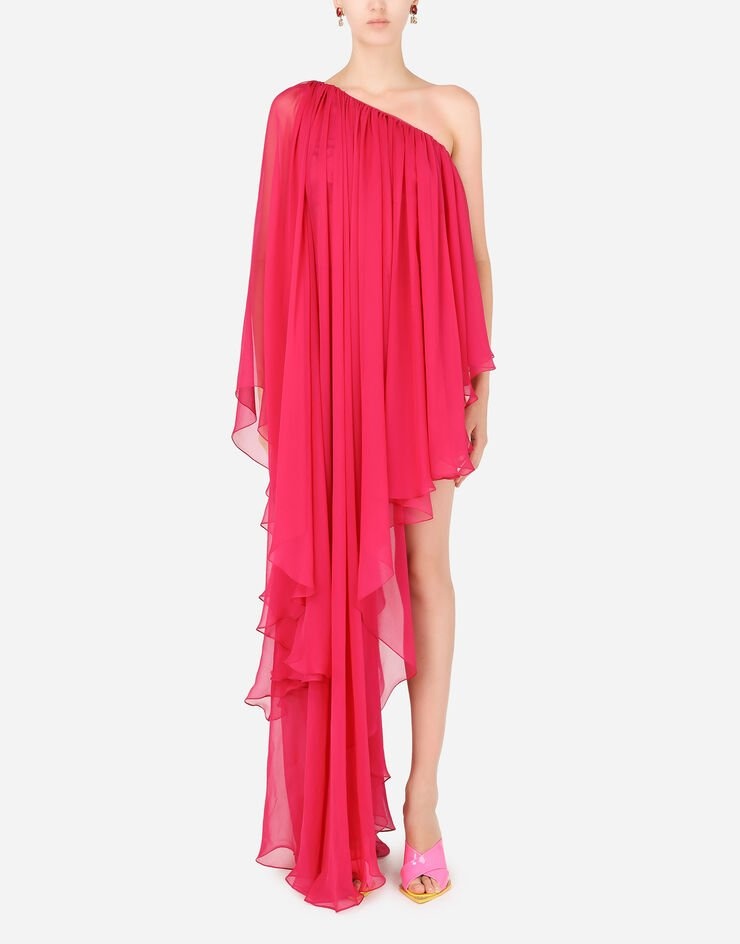 Chiffon one-shoulder dress - 1