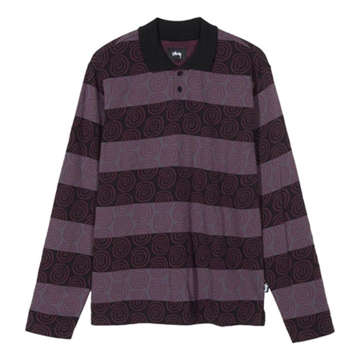 Stussy Long Sleeve Swirl Polo Shirt 'Rugby' 1140174 - 1