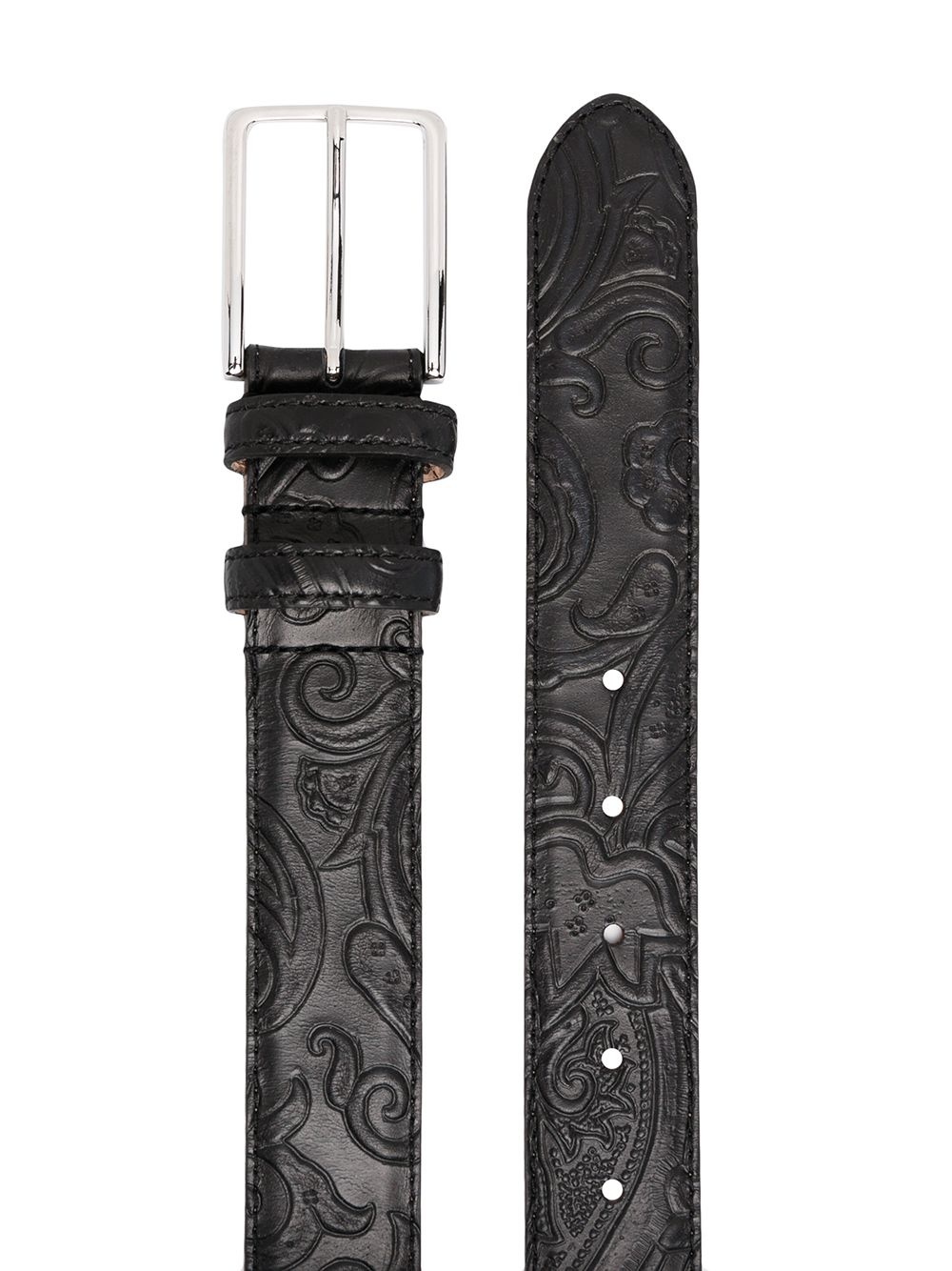 textured paisley-pattern belt - 2