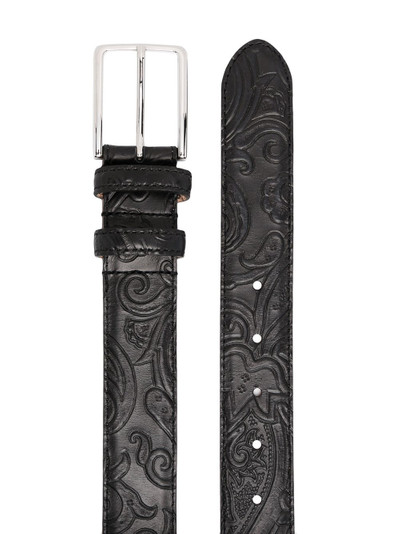 Etro textured paisley-pattern belt outlook