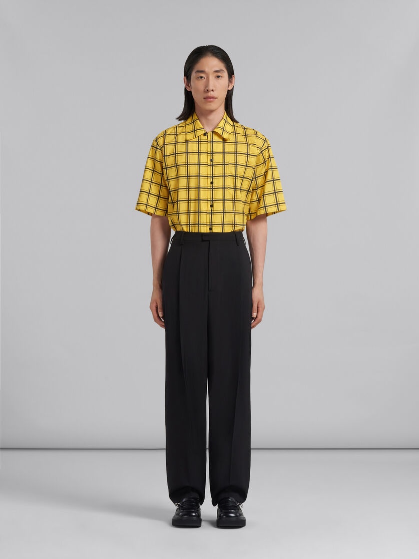 BLACK TROPICAL WOOL TAILORED TROUSERS - 2