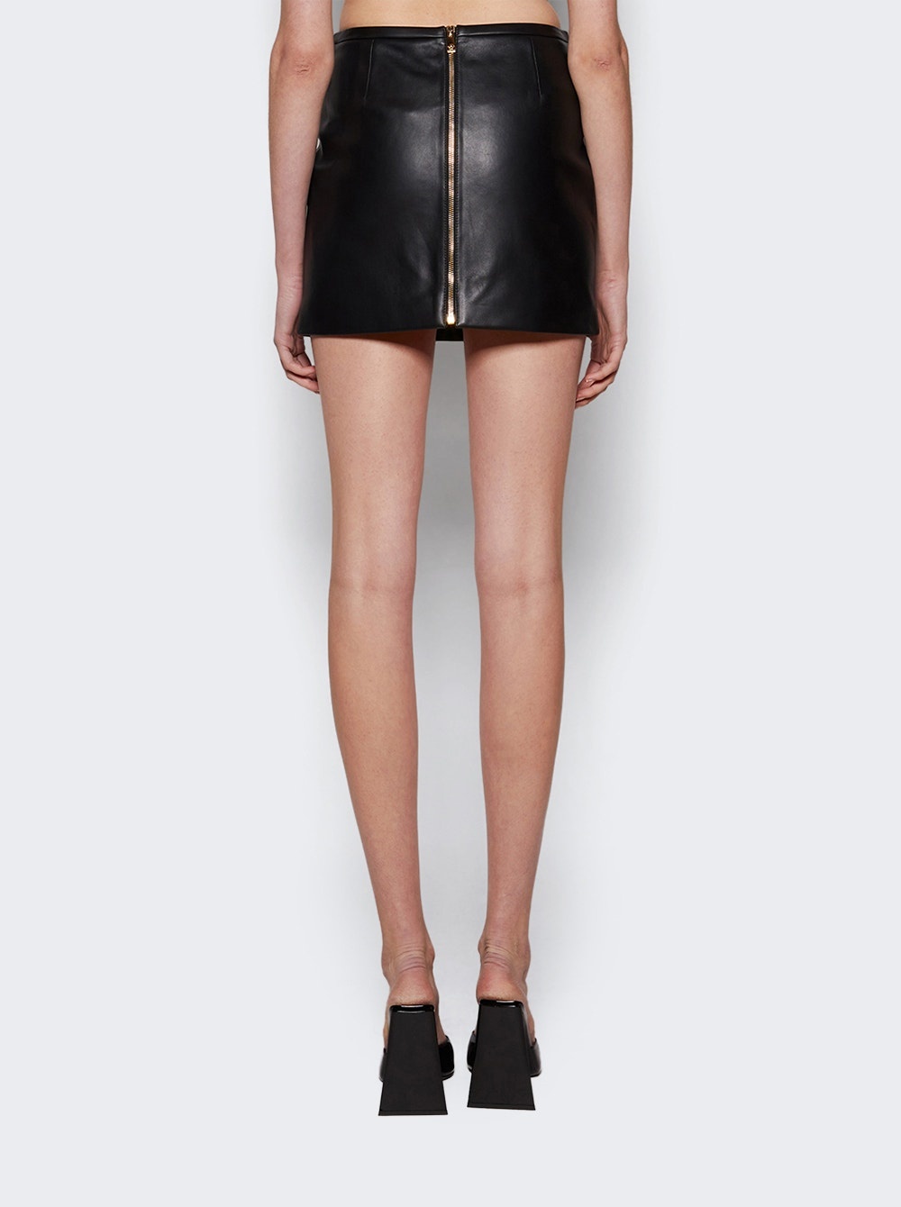 Leather Mini Skirt Black - 5