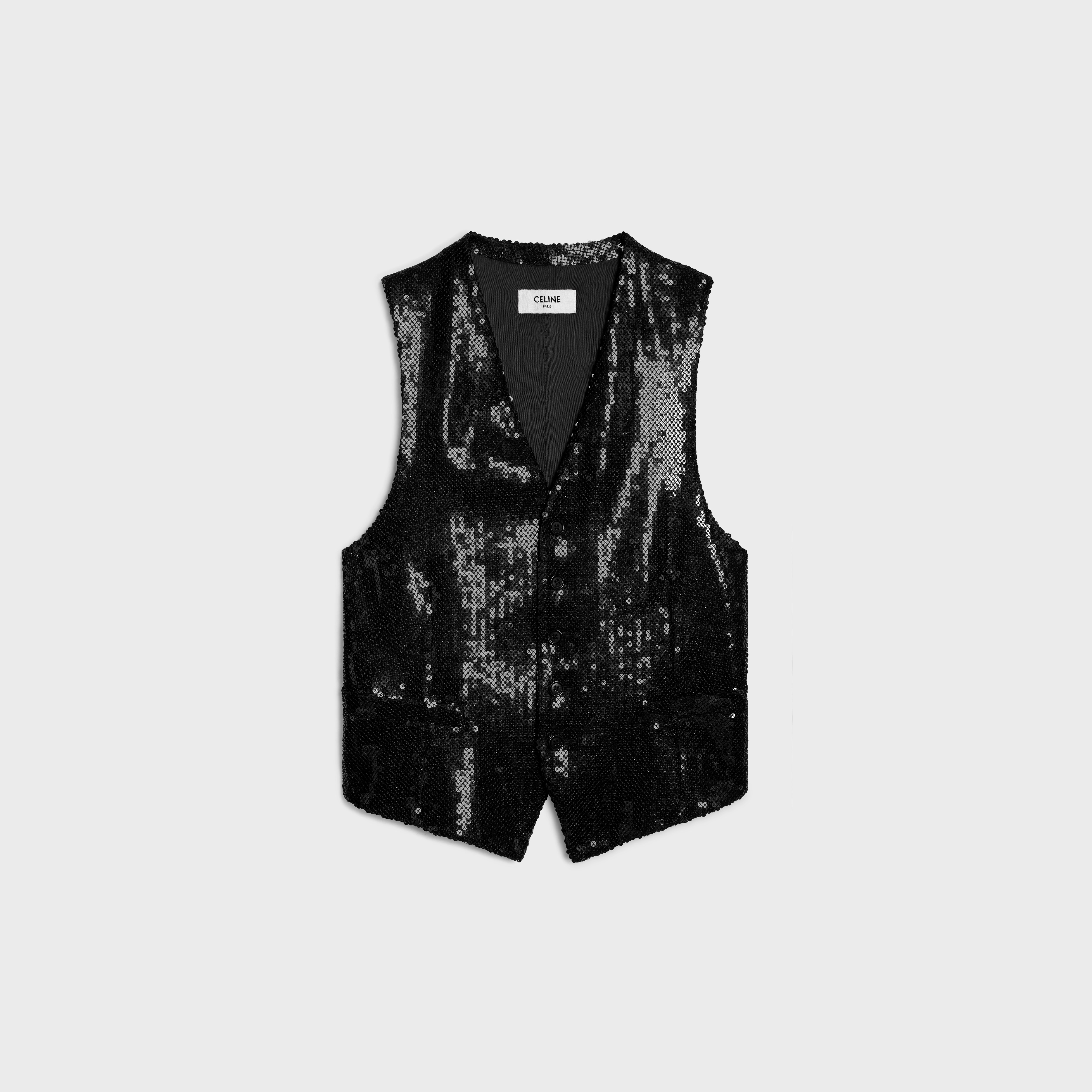embroidered waistcoat in sablé - 1