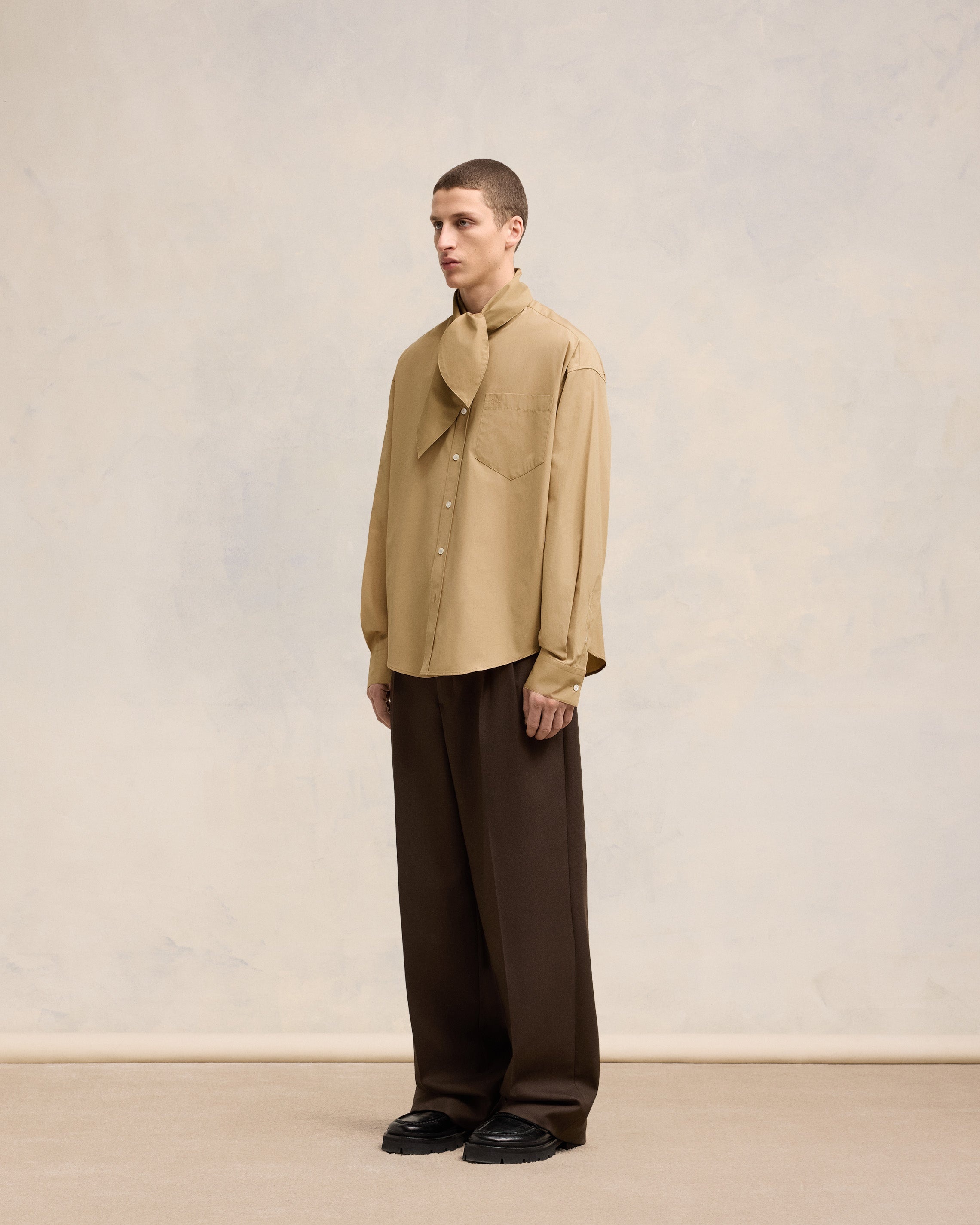 SCARF COLLAR SHIRT - 6