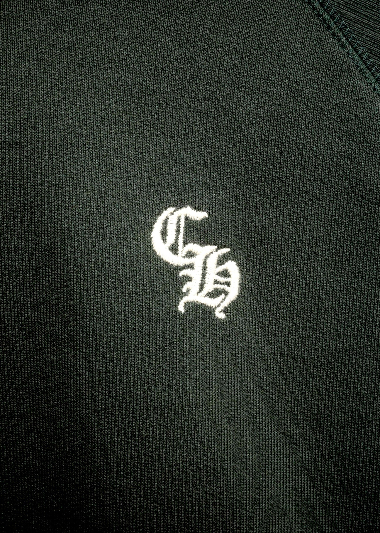 Chrome Hearts CH Forest Green Stitched Script Hoodie - 3