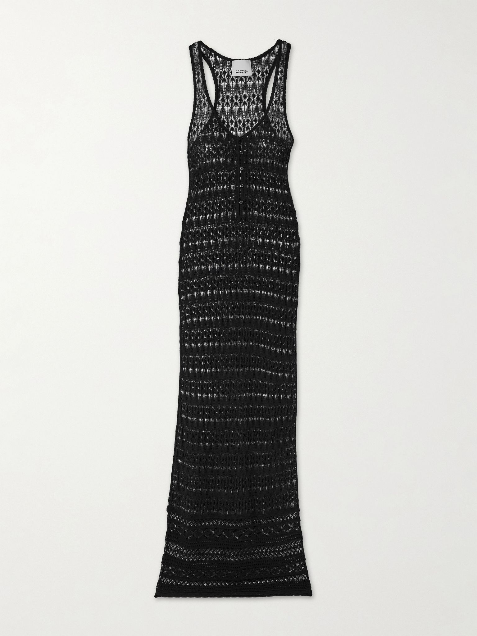 Pernille crocheted cotton-blend maxi dress Black - 1