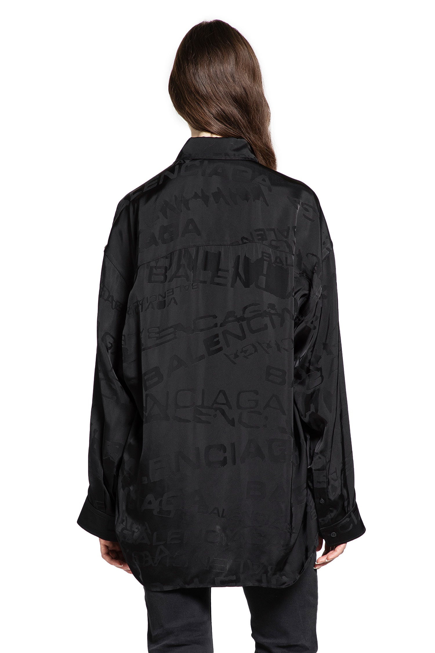 Logo Jacquard Satin Shirt - 3