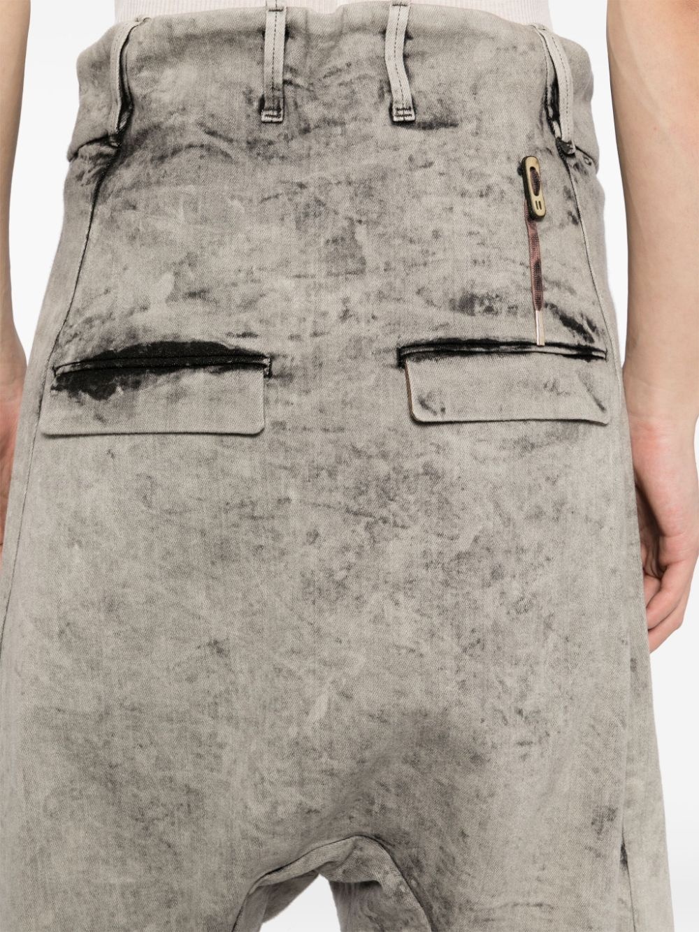 acid-washed denim shorts - 5