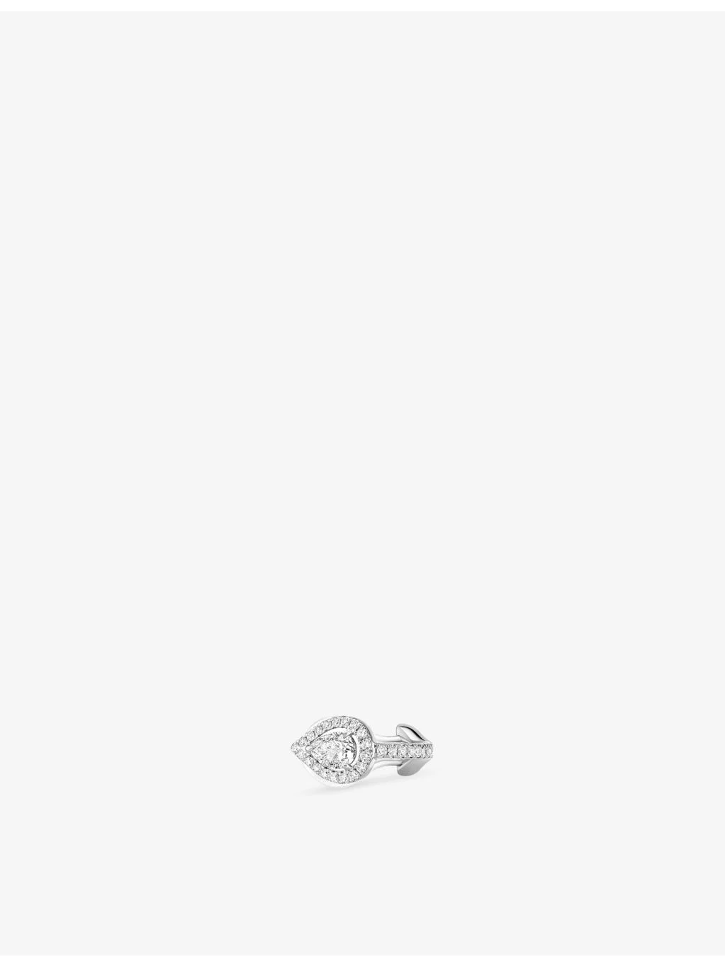 My Twin 18ct white-gold and 0.25ct pear-cut diamond single clip earring - 1