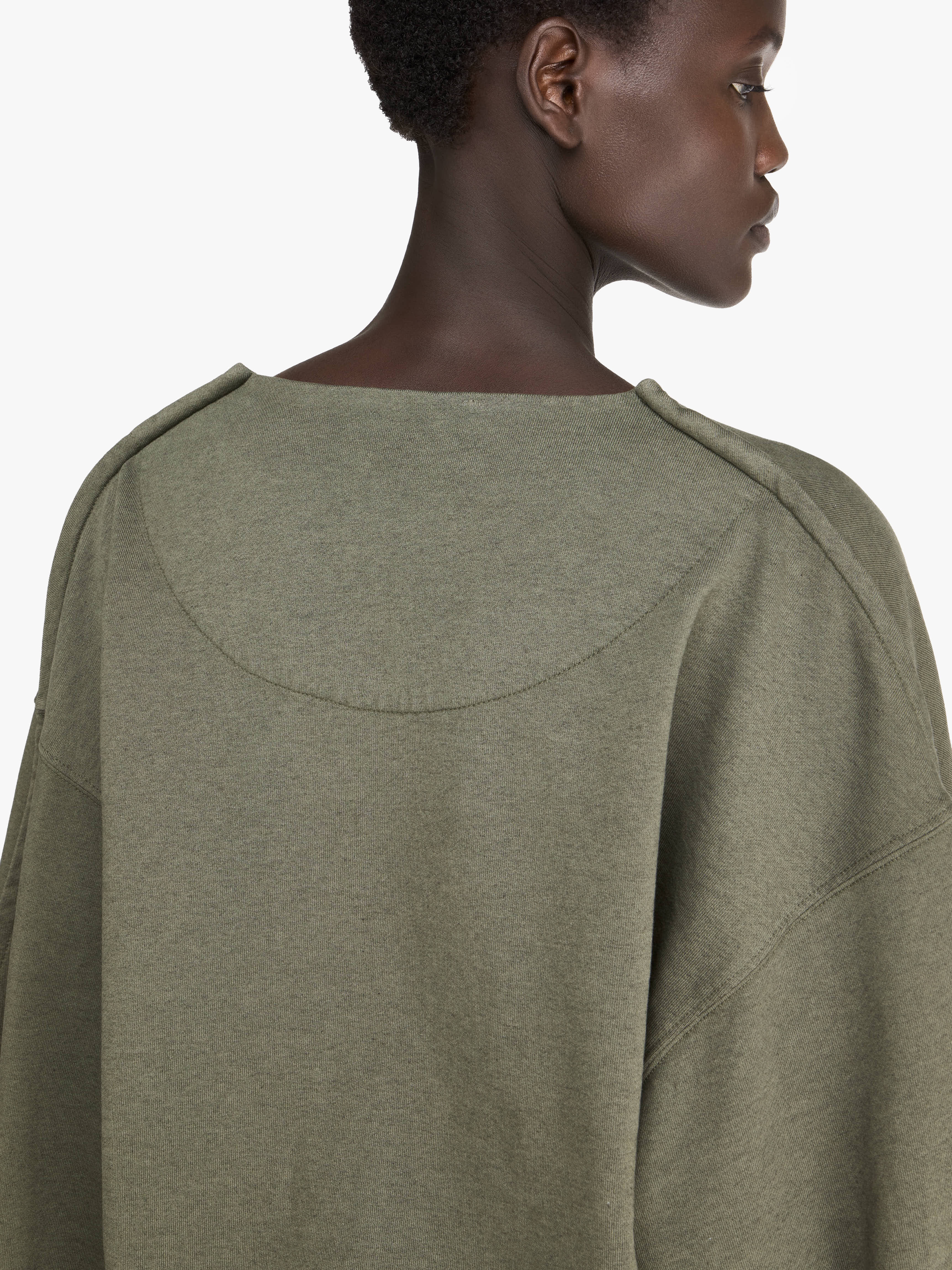 ROUNDED WRAP-FRONT SWEATSHIRT - 4