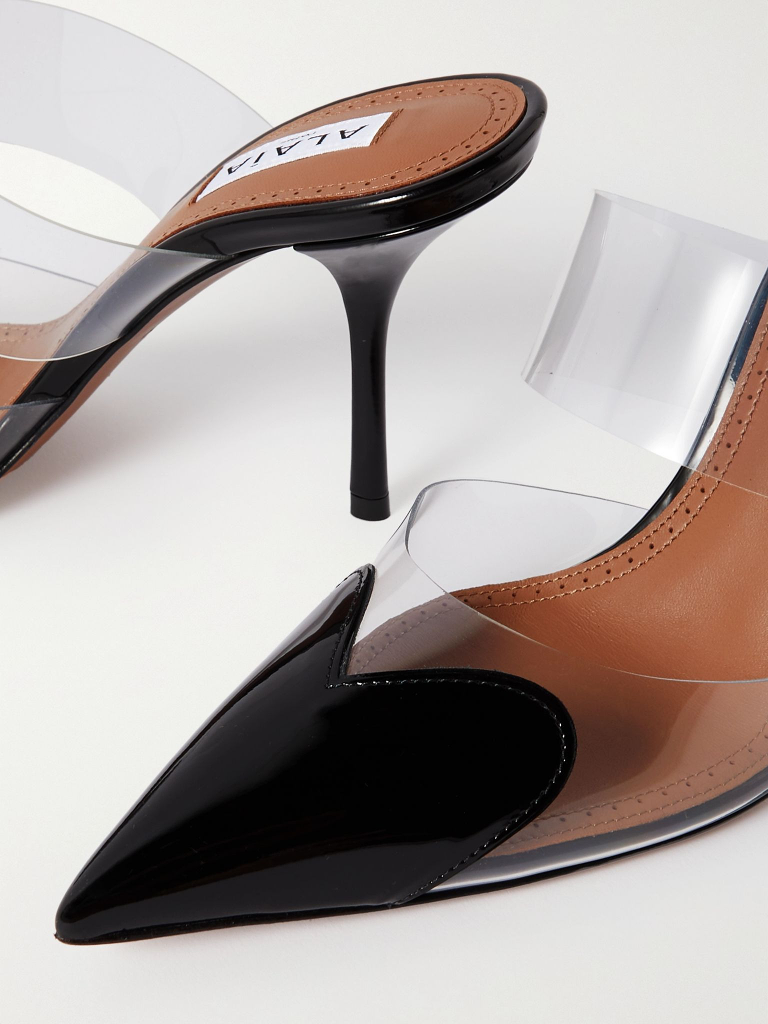 Le Cœur 90 PU and patent-leather mules Black - 4
