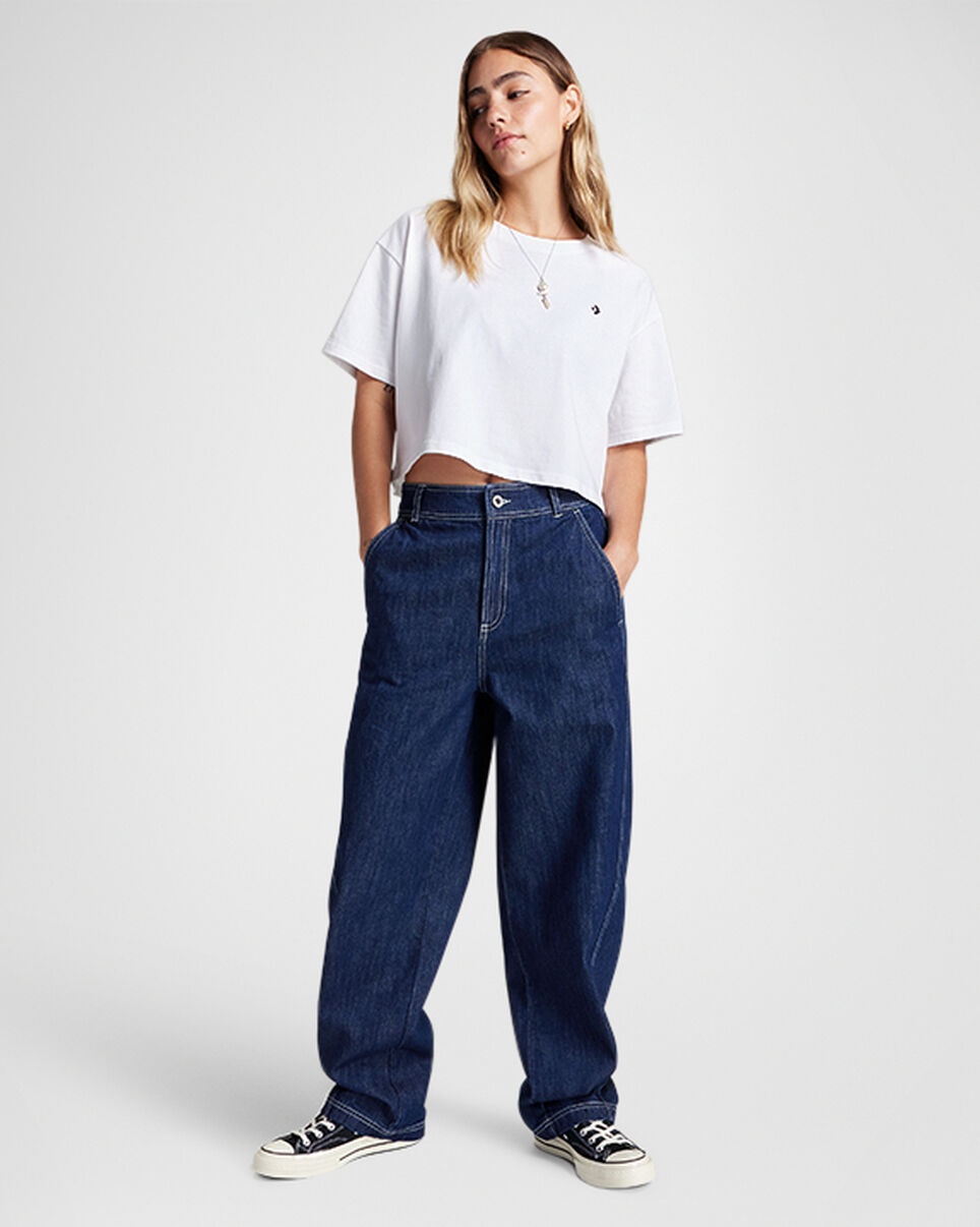 Woven Denim Barrel Pants - 2