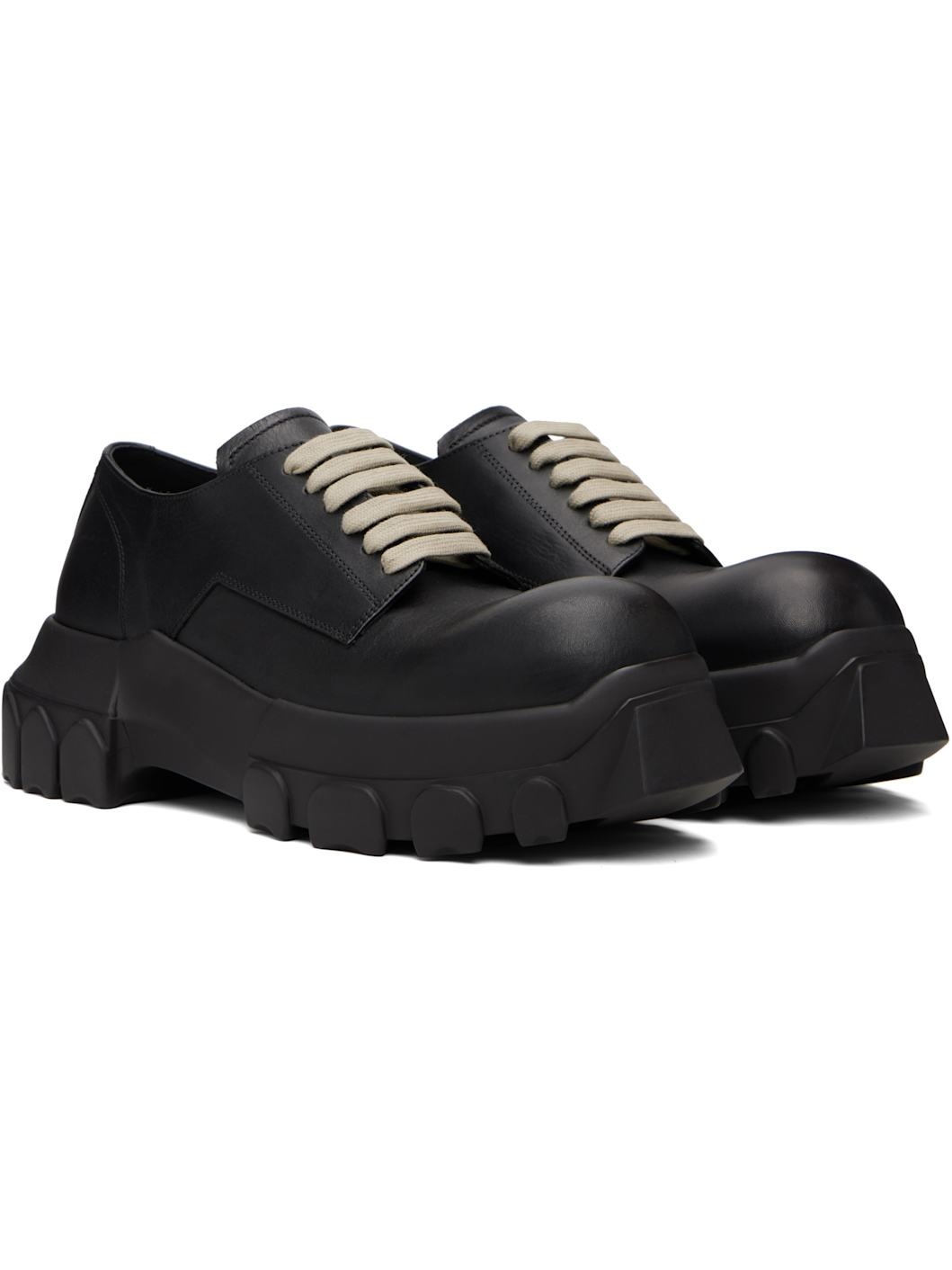Black Hollywood Laceup Bozo Tractor Derbys - 4