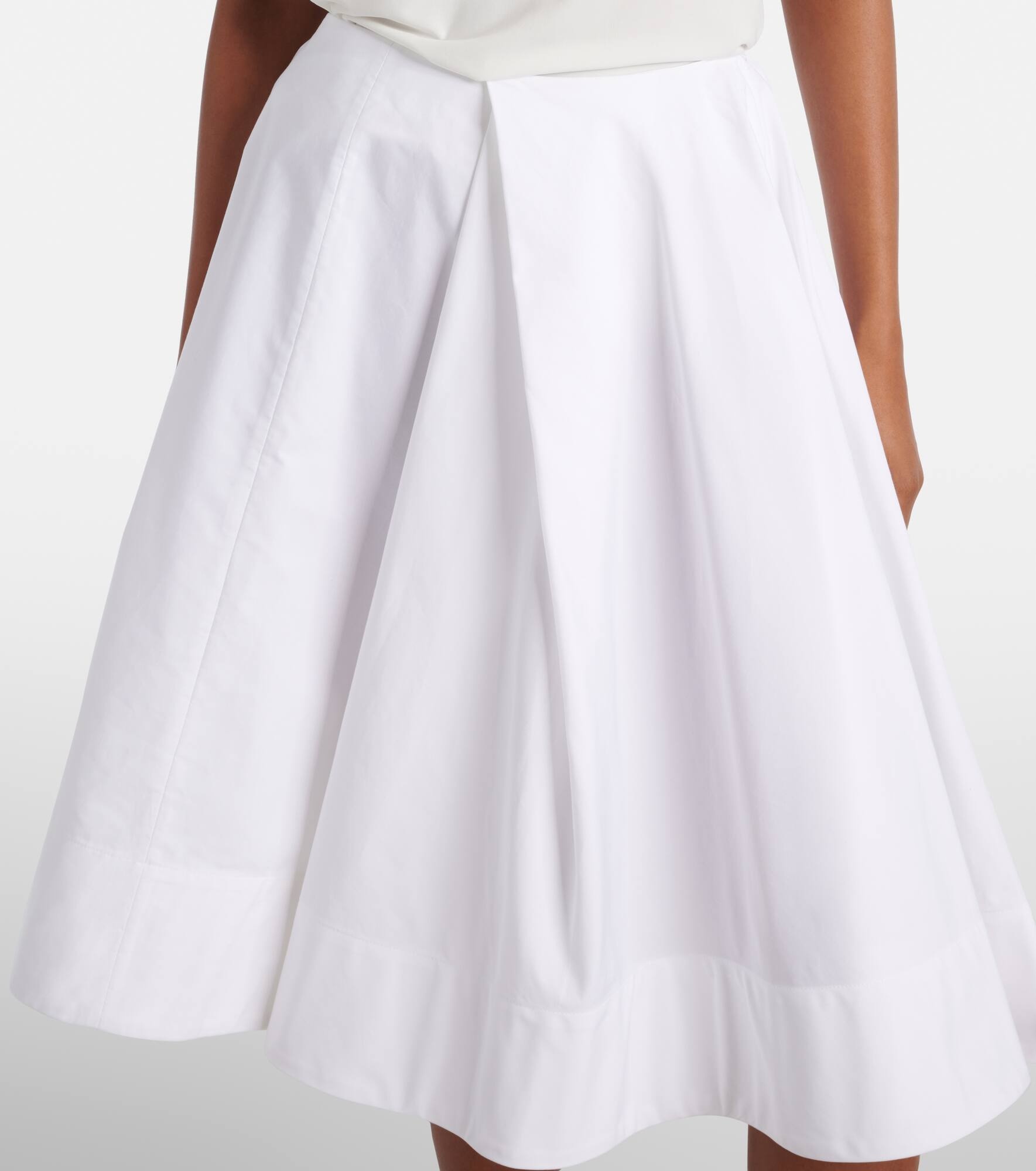Salon cotton poplin midi skirt - 5