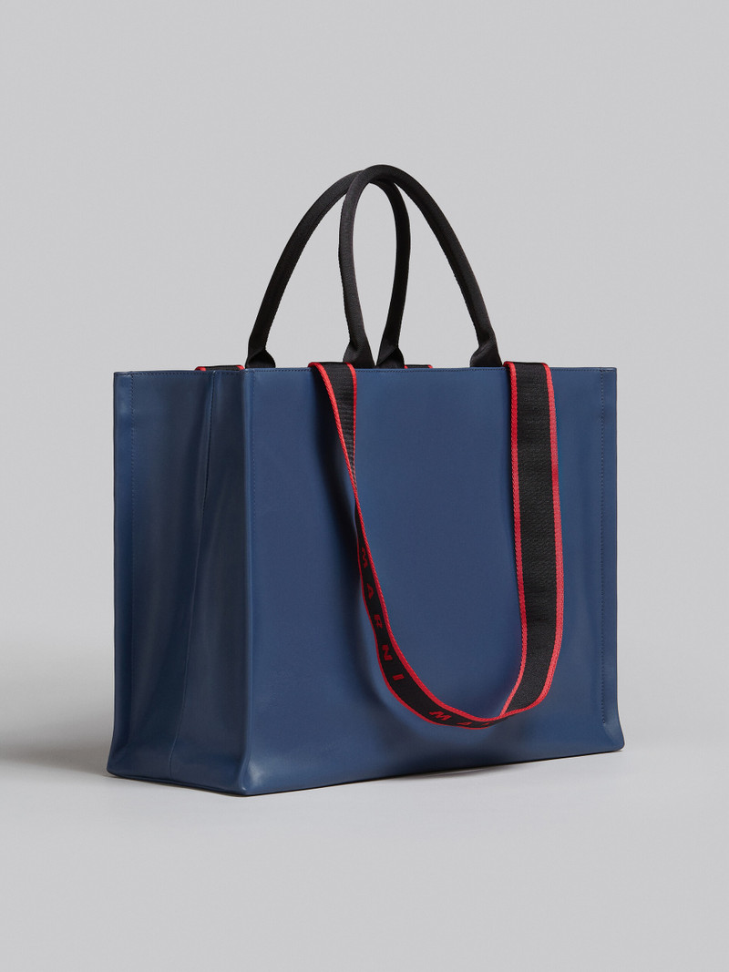 BEY TOTE BAG IN BLUE LEATHER 6