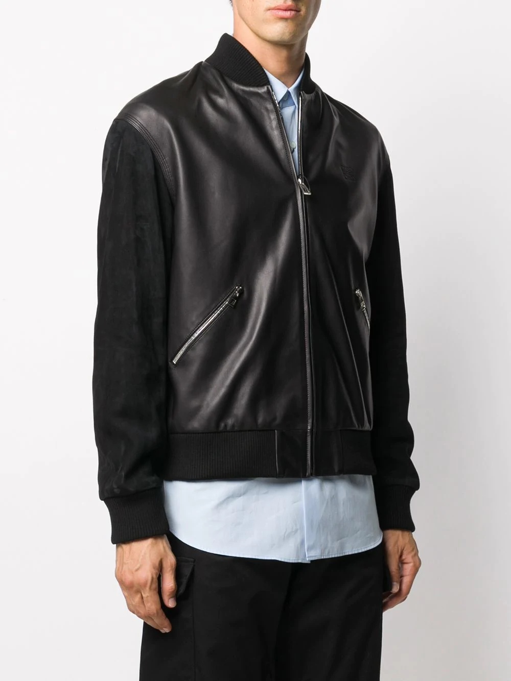 embossed lambskin bomber jacket - 3